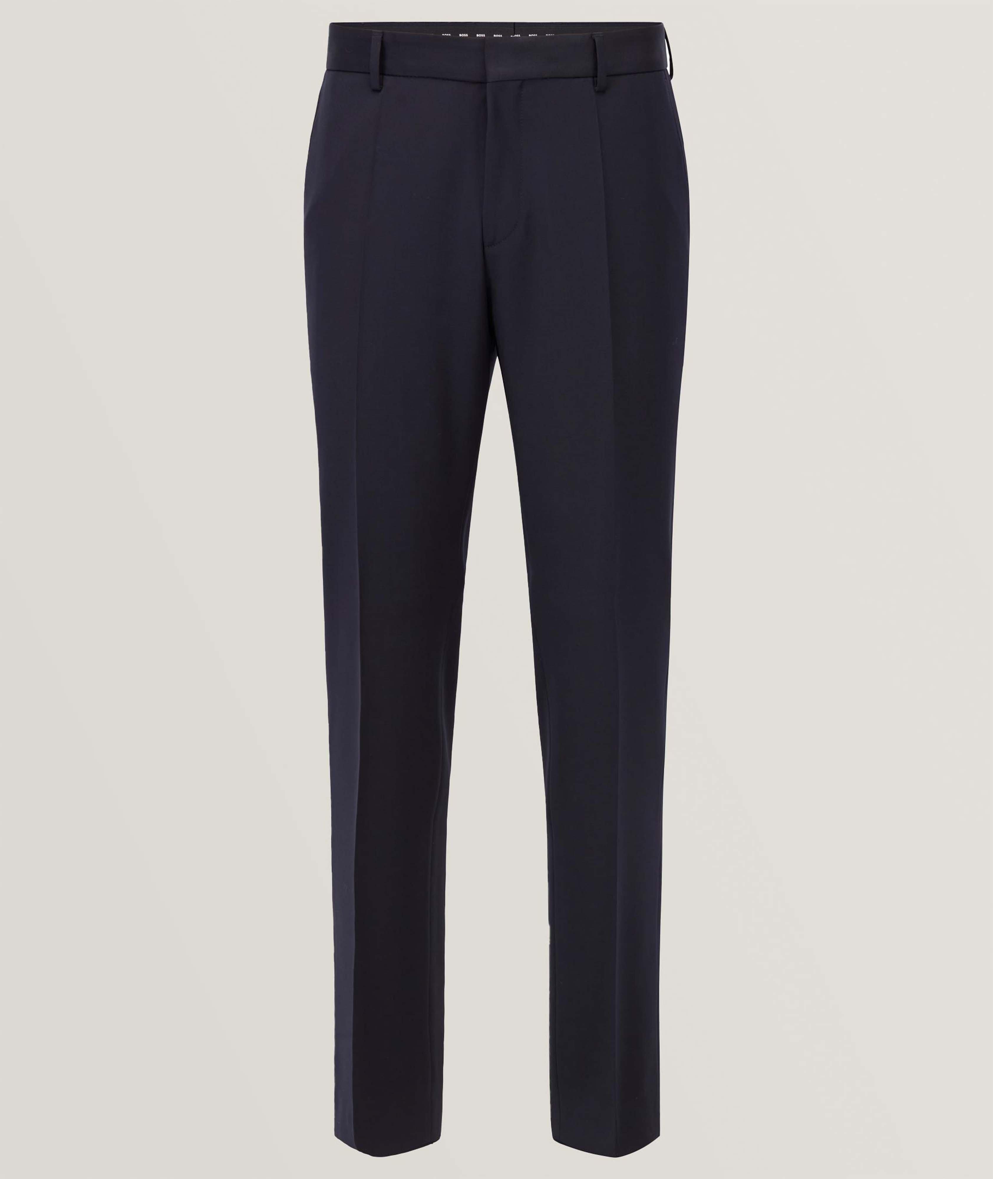 BOSS Slim-Fit Formal Virgin Wool Trousers, Dress Pants