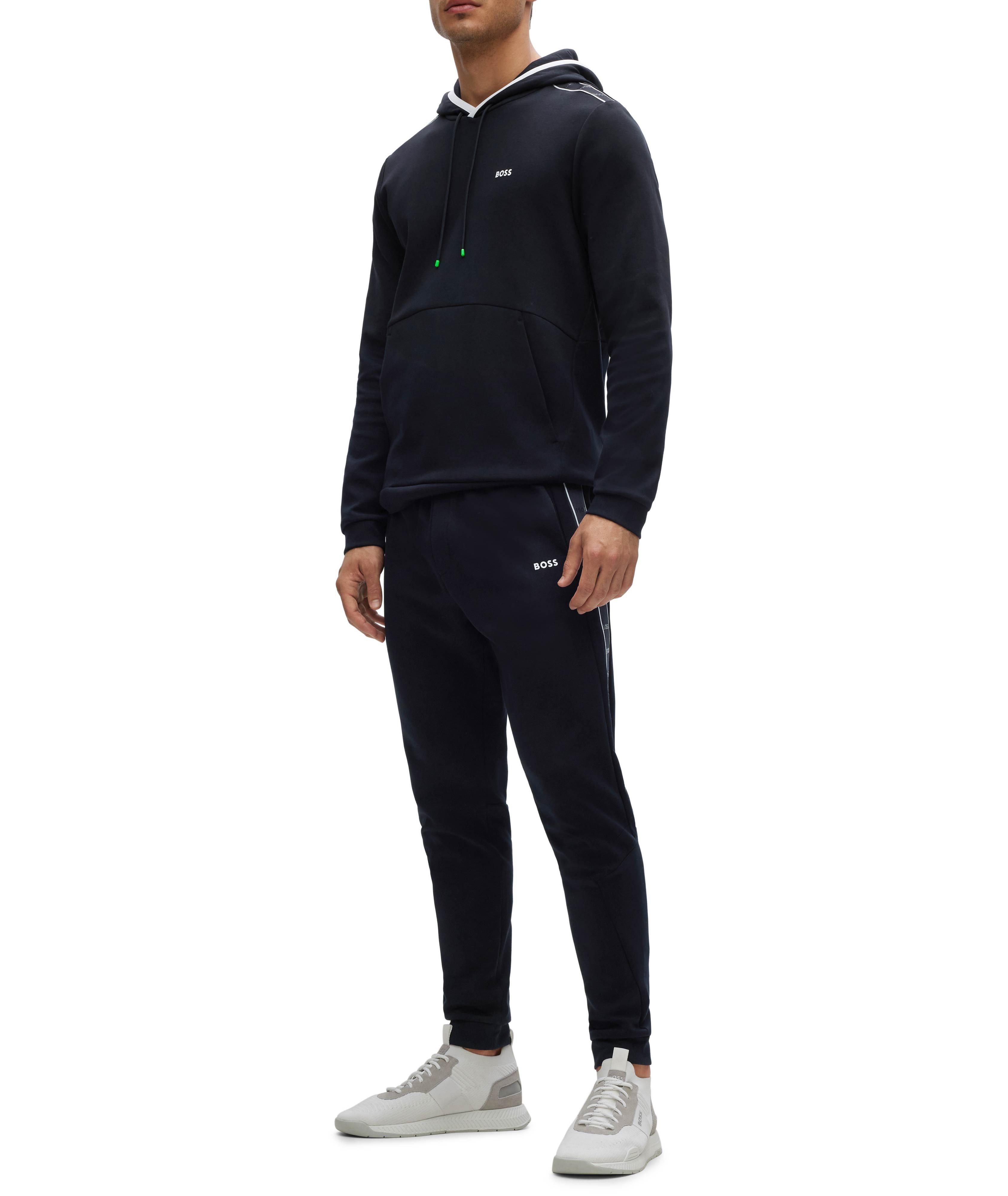 Pantalon sport en mélange de coton avec rubans de marque image 1
