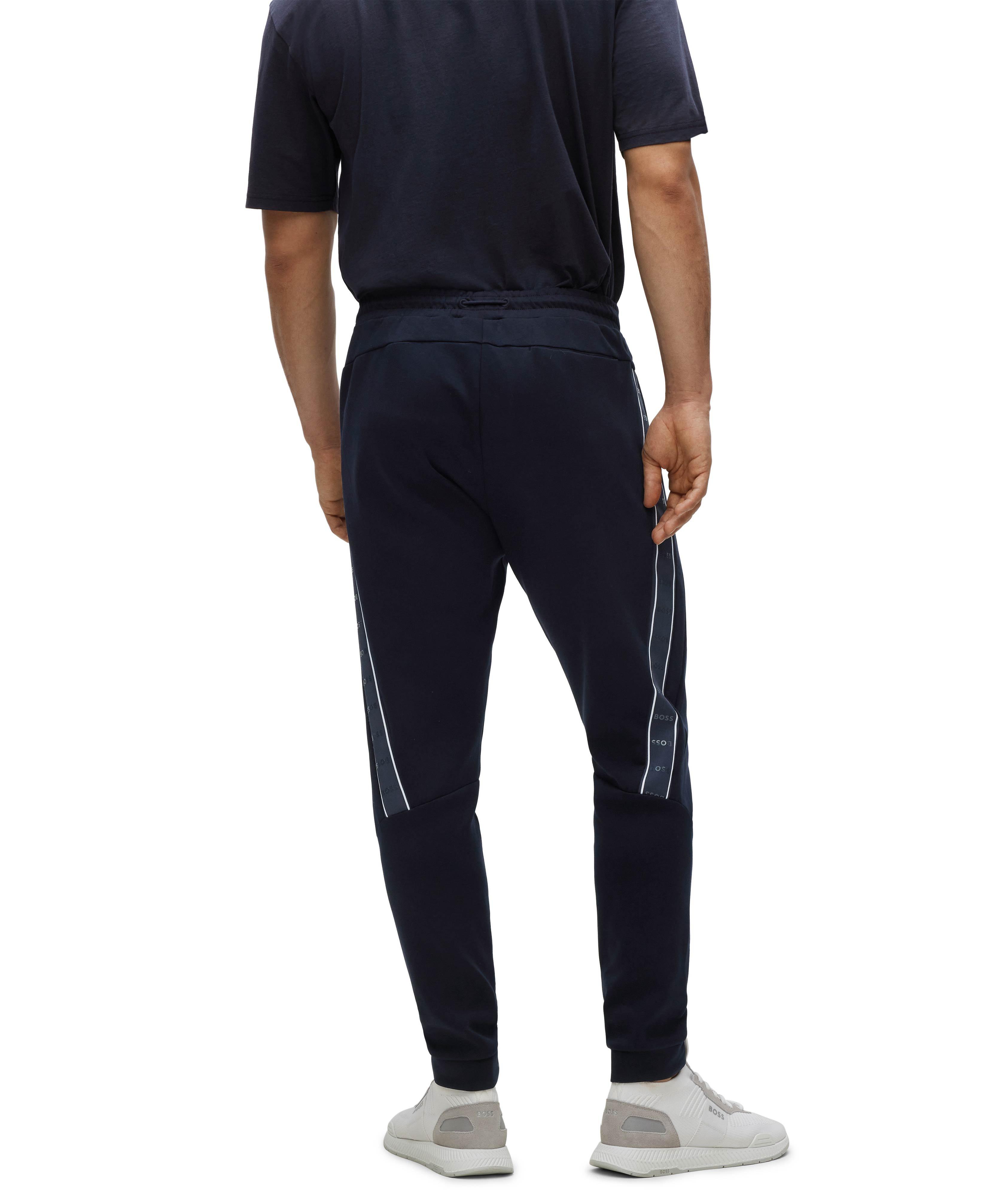 Pantalon sport en mélange de coton avec rubans de marque image 2