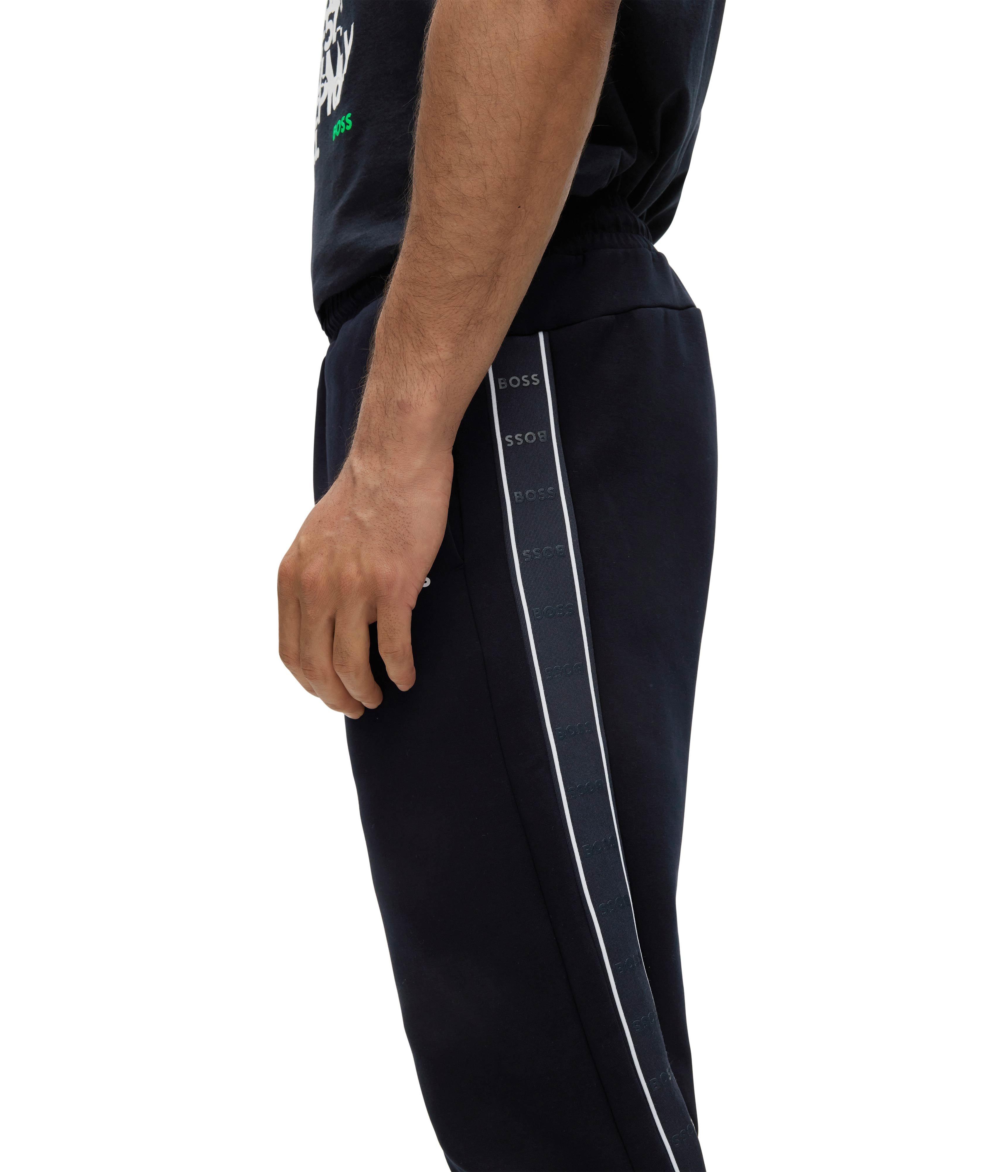 Pantalon sport en mélange de coton avec rubans de marque image 3