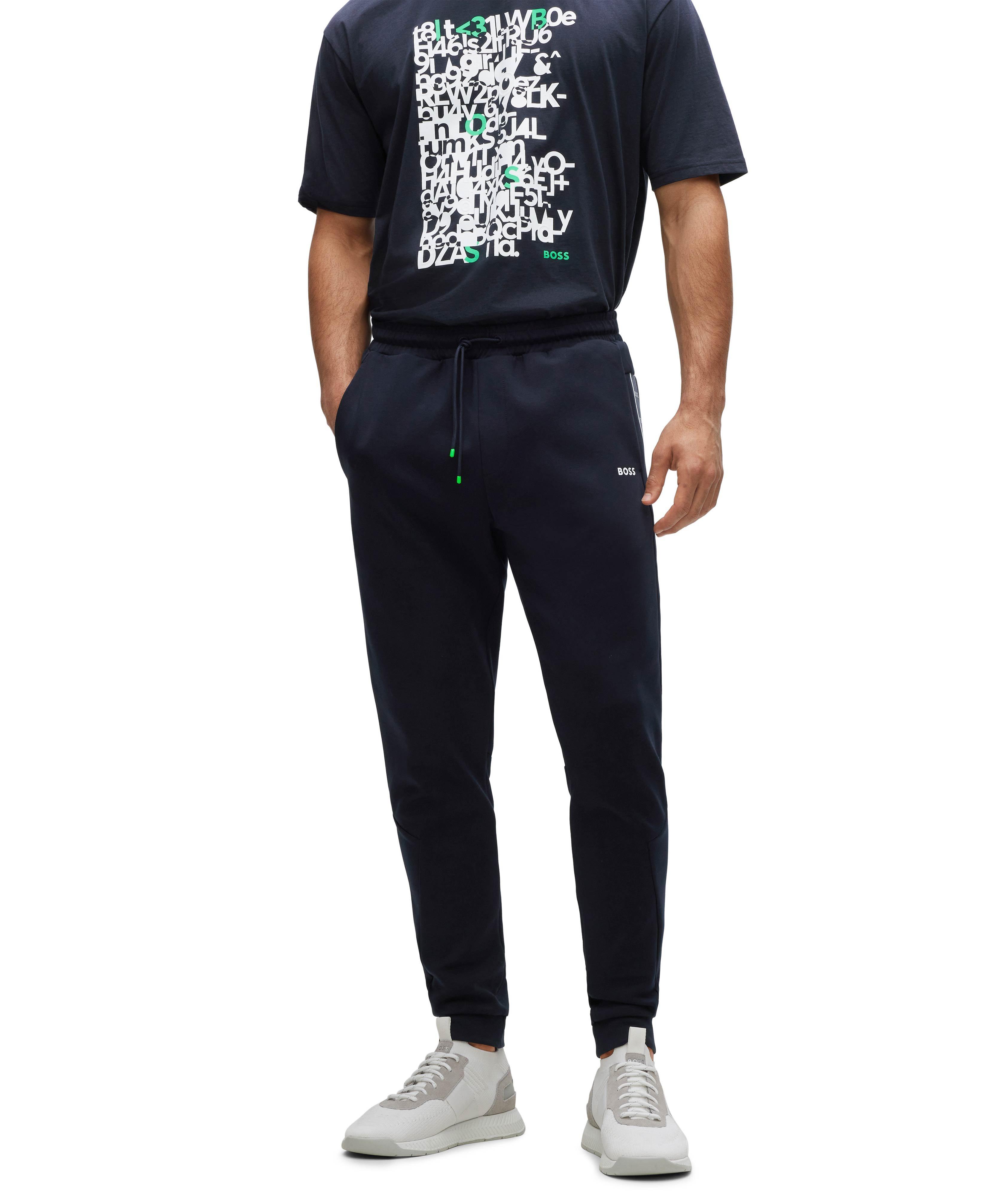Pantalon sport en mélange de coton avec rubans de marque image 5