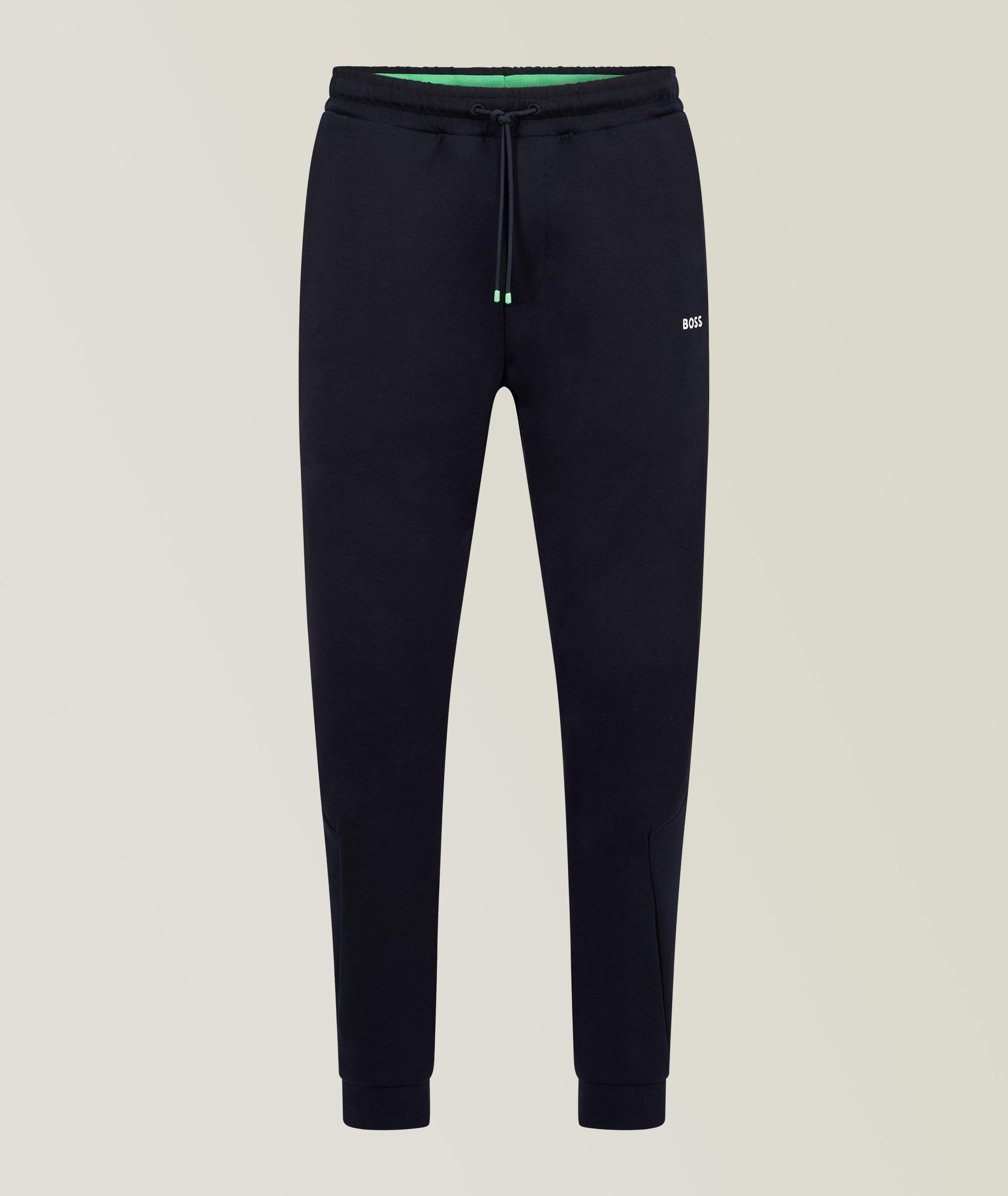 Pantalon sport en mélange de coton avec rubans de marque image 0