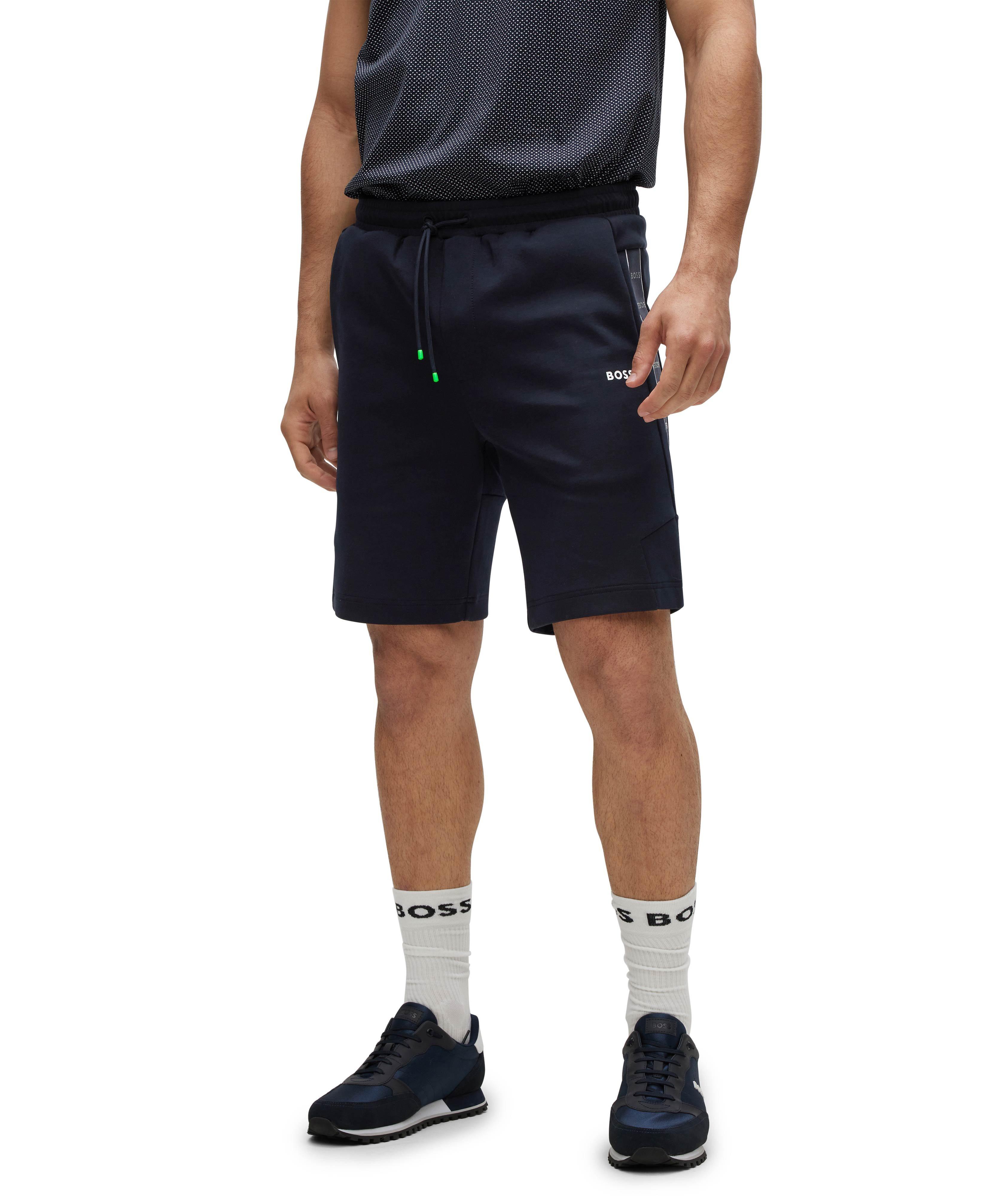 Short sport en coton avec rubans de marque image 1