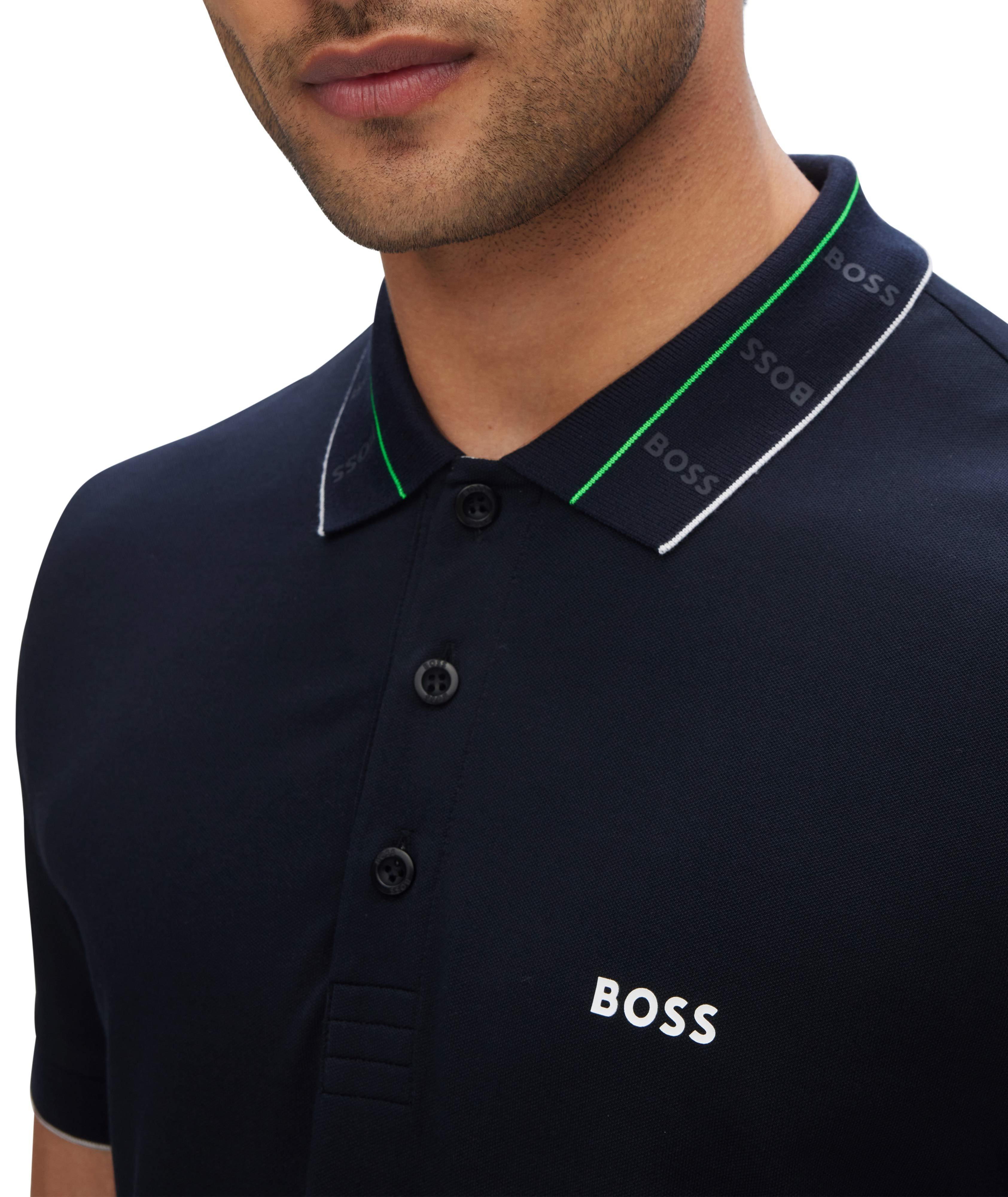 Stretch-Cotton Logo Print Polo image 3