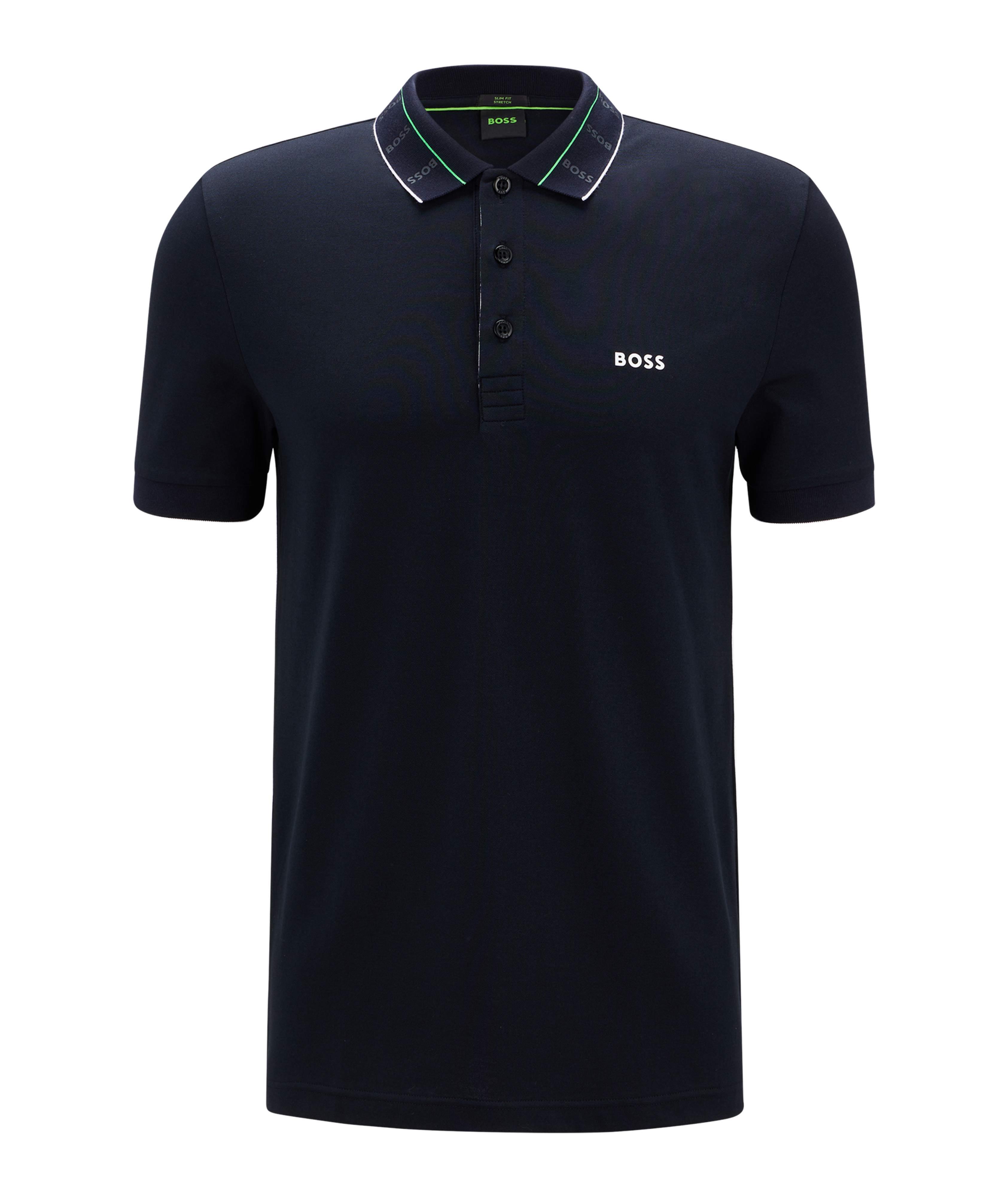 Stretch-Cotton Logo Print Polo image 0