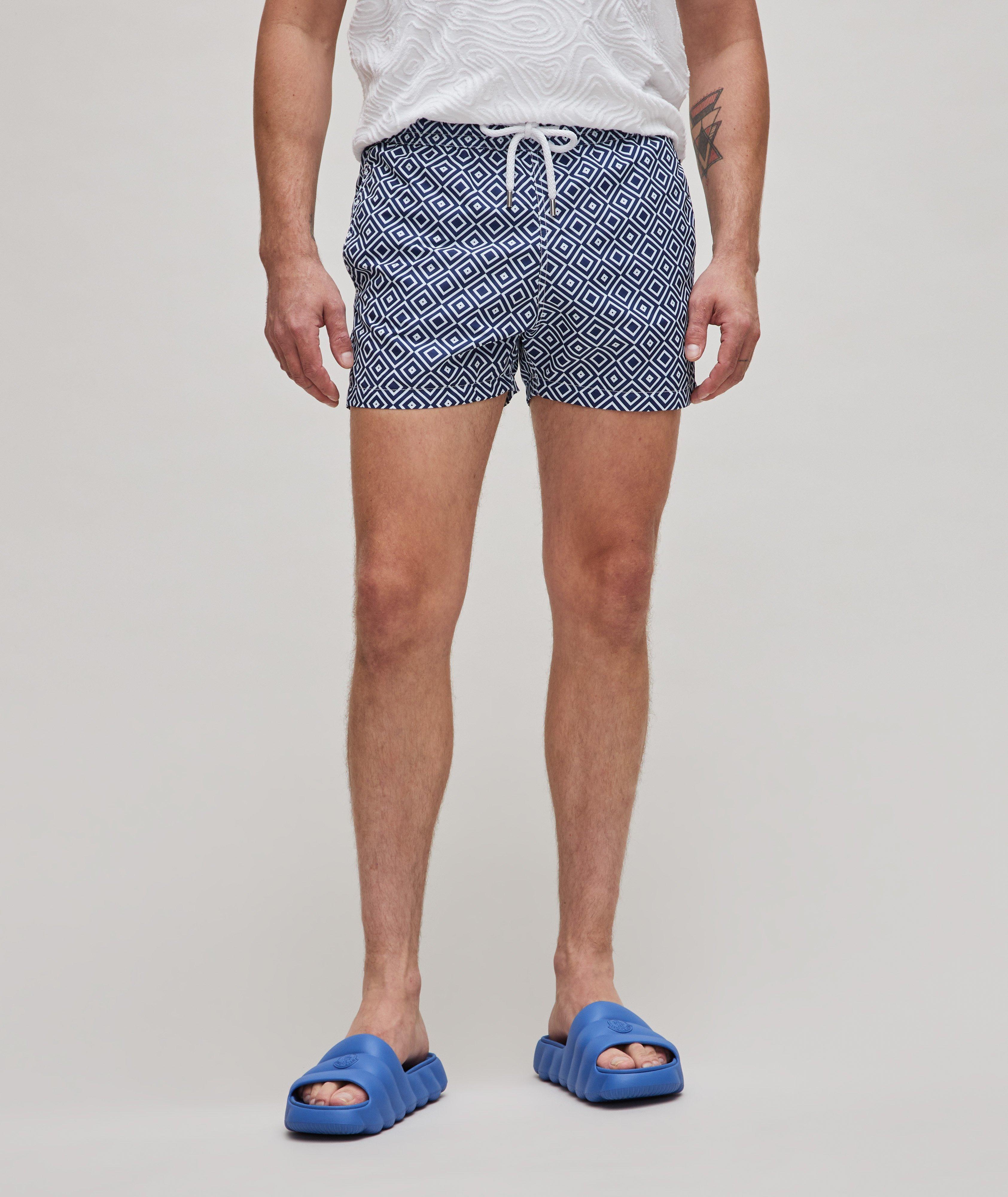 Angra Geo Print Swim Shorts & Pouch Set
