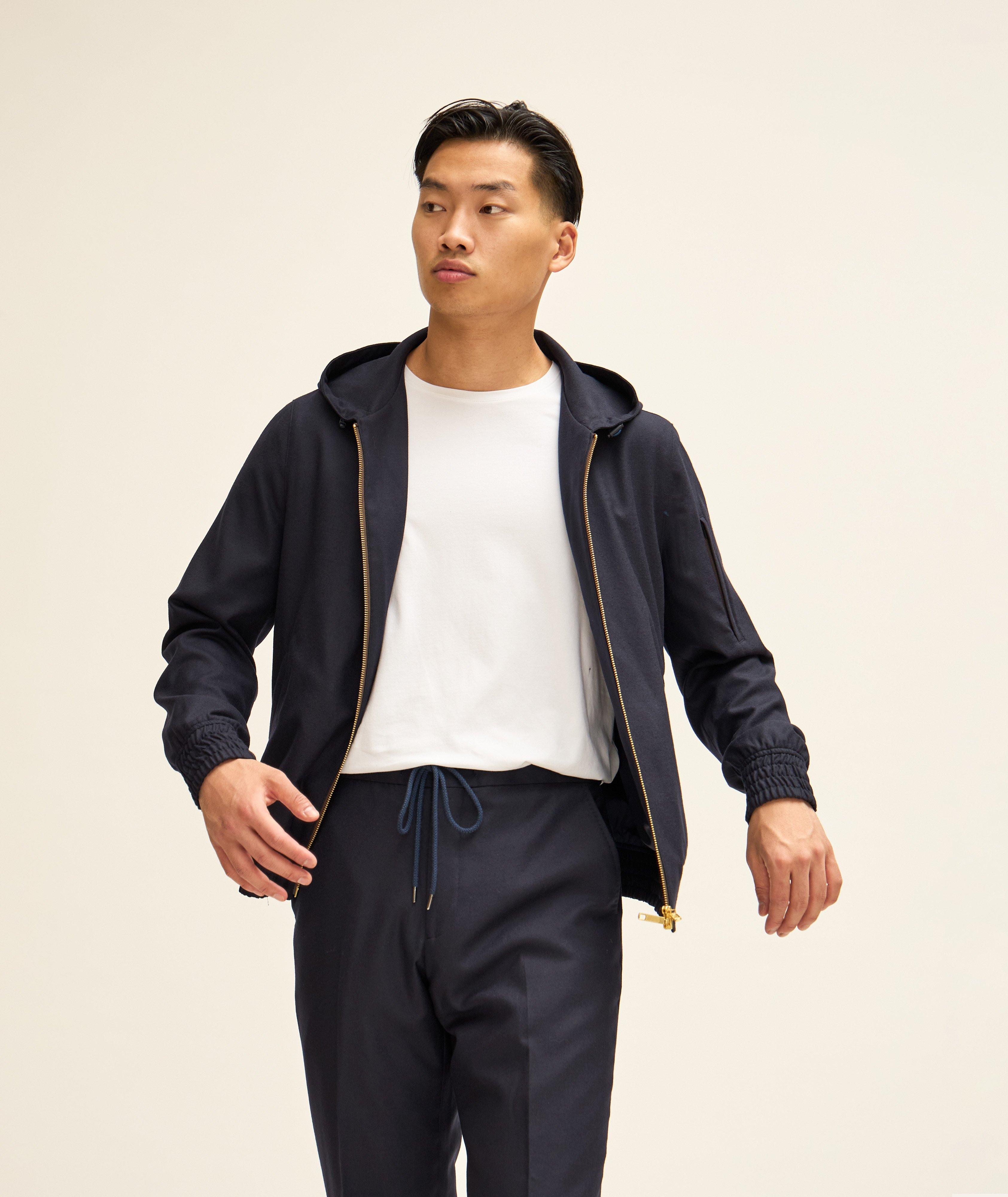 Solid Wool-Blend The Sartorial Track Jacket image 1