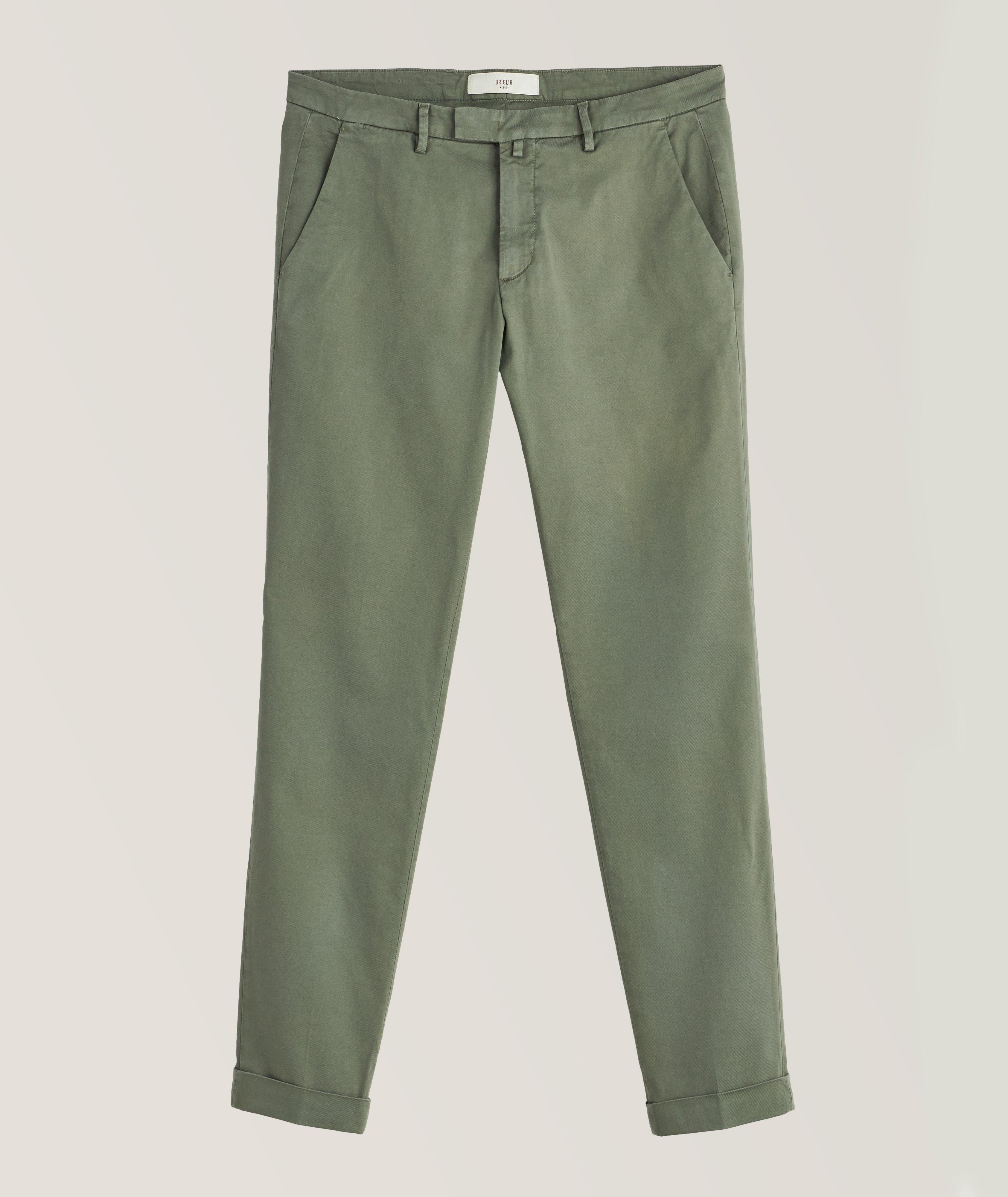 Pantalon en coton et en lyocell de coupe amincie image 0