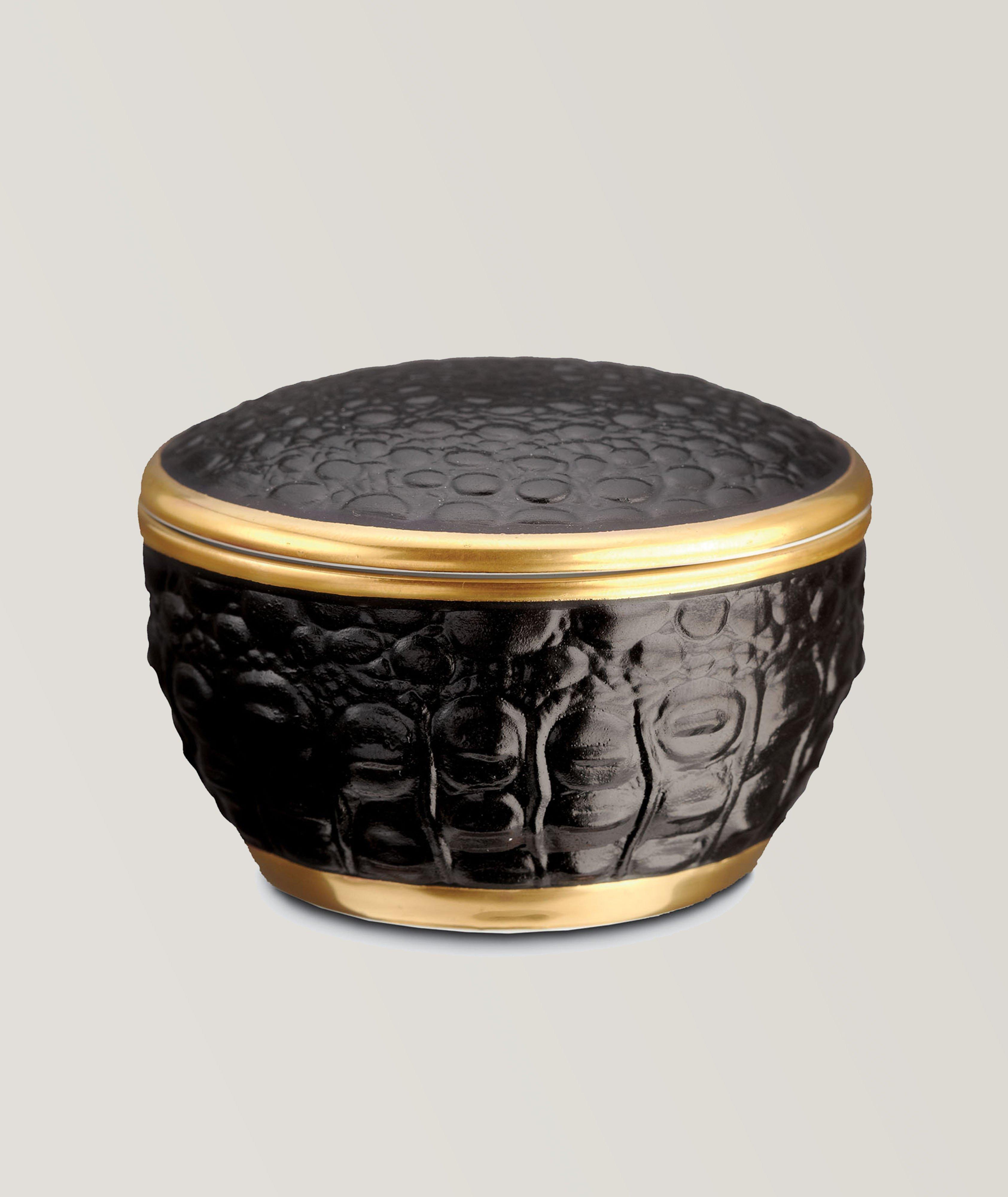 L'Objet L'Objet Blk Croc Round Box 