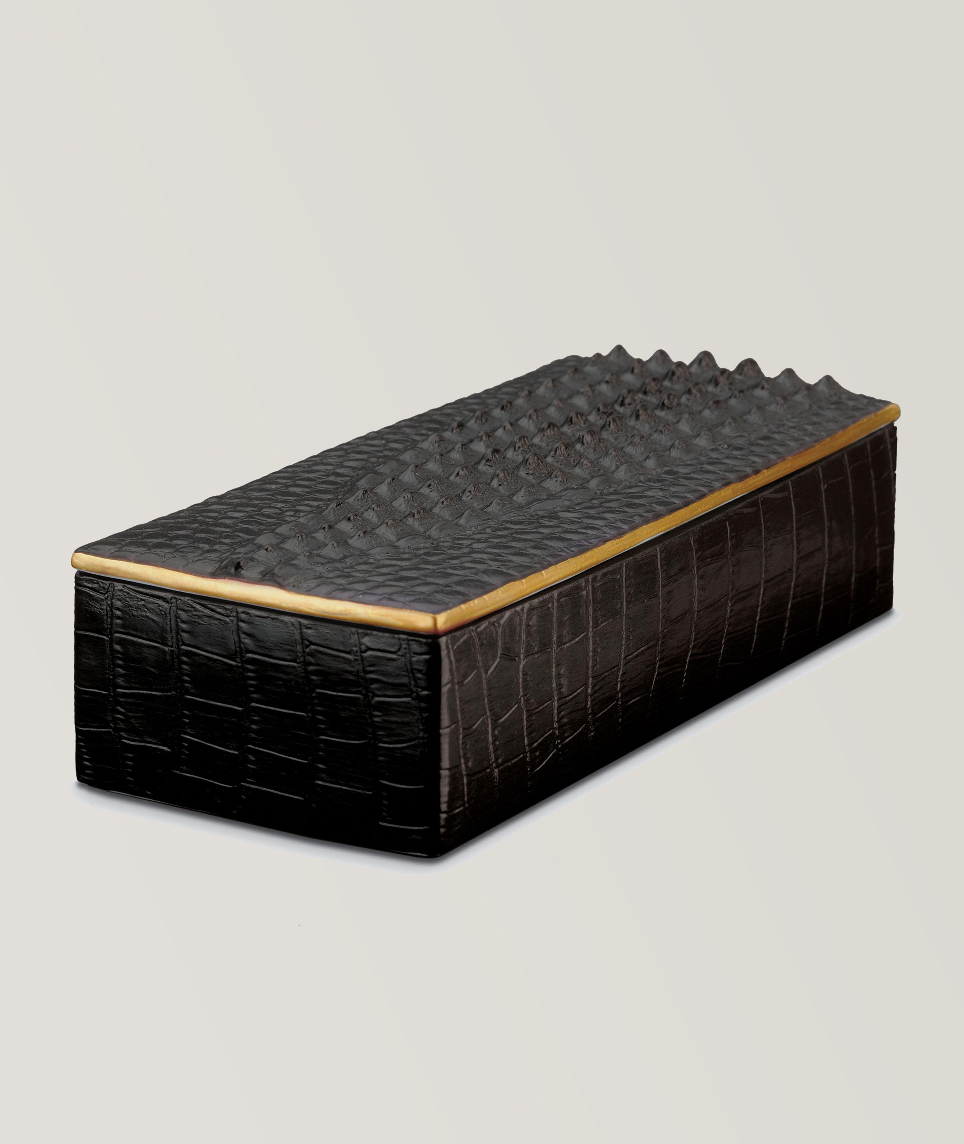 L'Objet Boite rectangulaire à motif crocodile