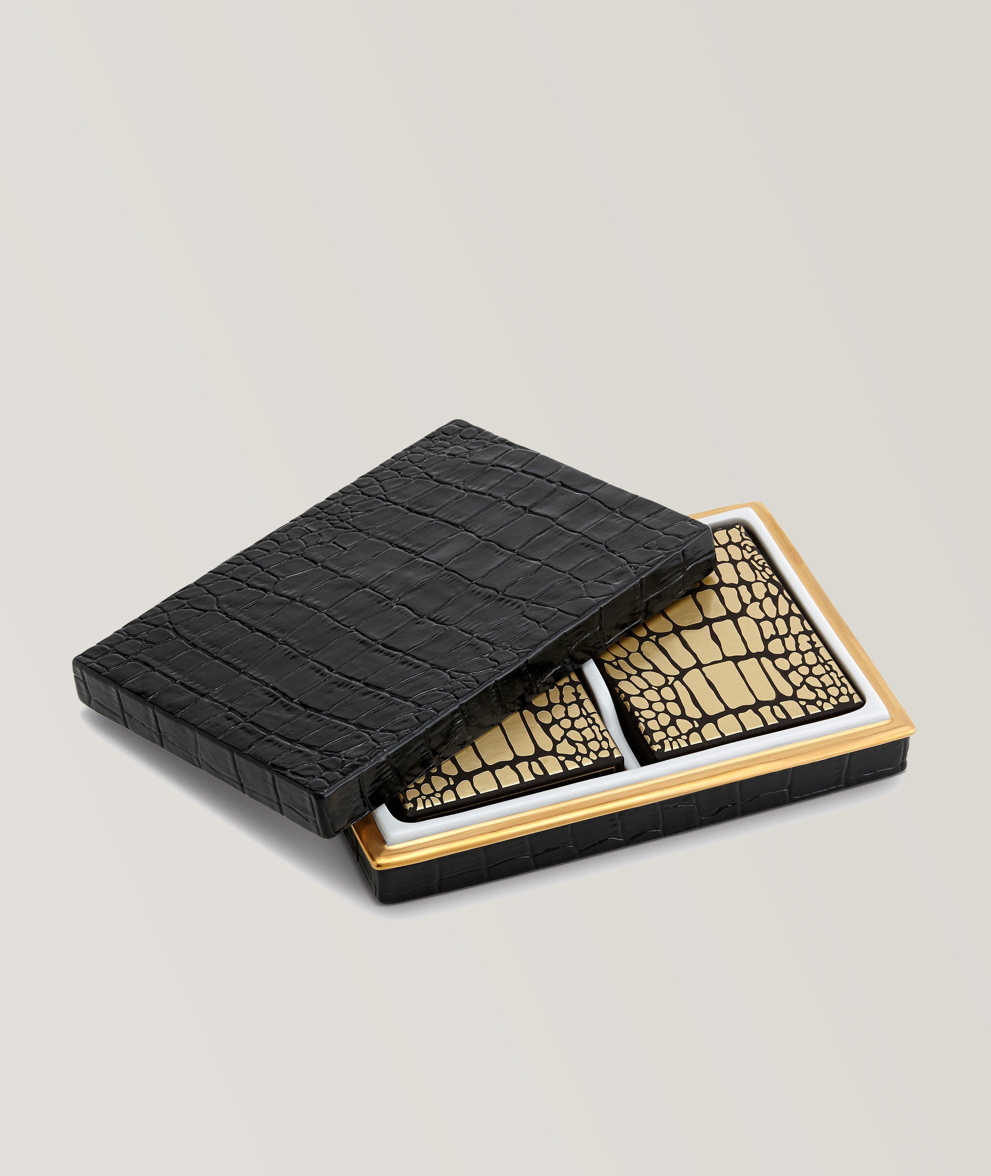 L'Objet Crocodile Playing Cards Box Set Black