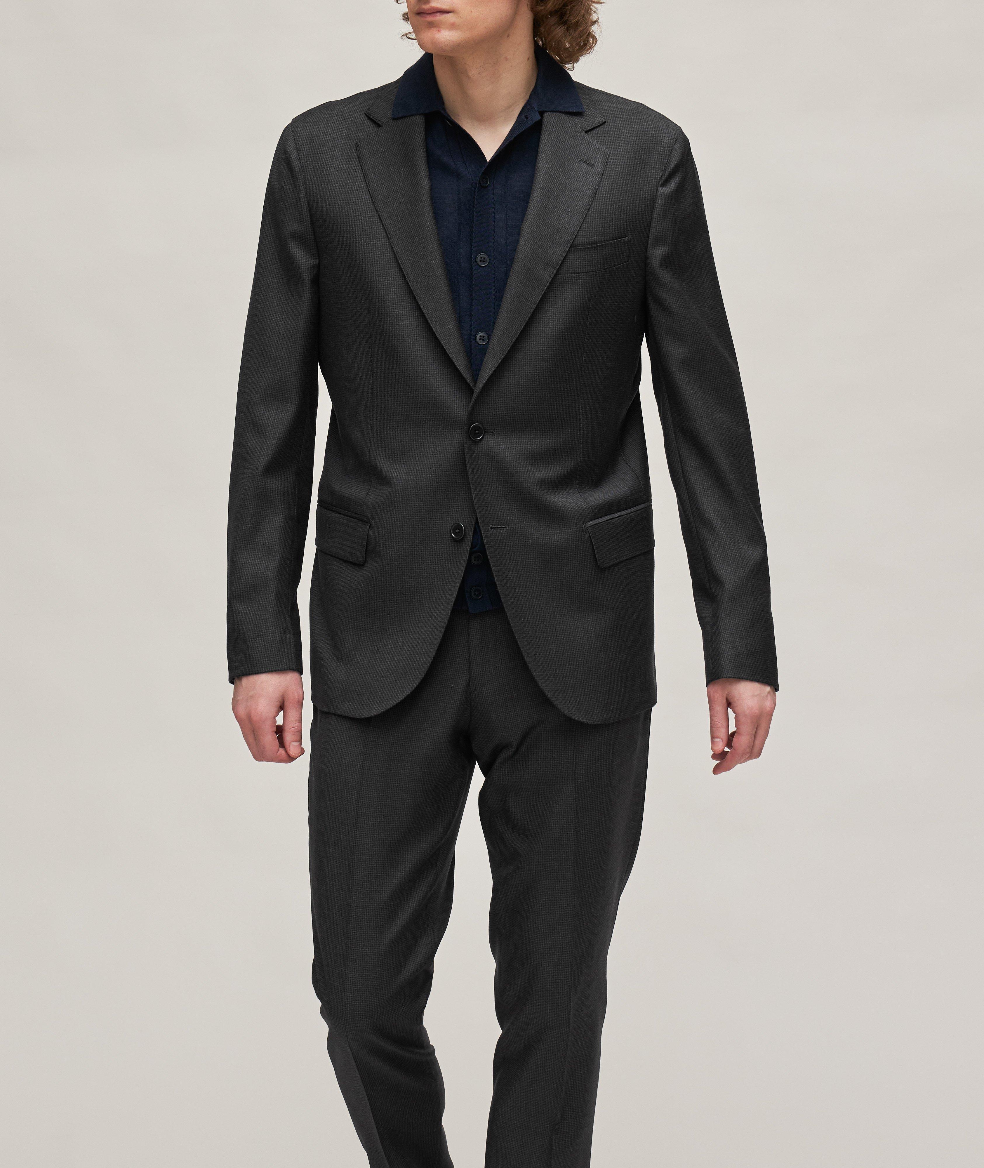 Slim-Fit Micro Houndstooth Drago Wool Suit image 1