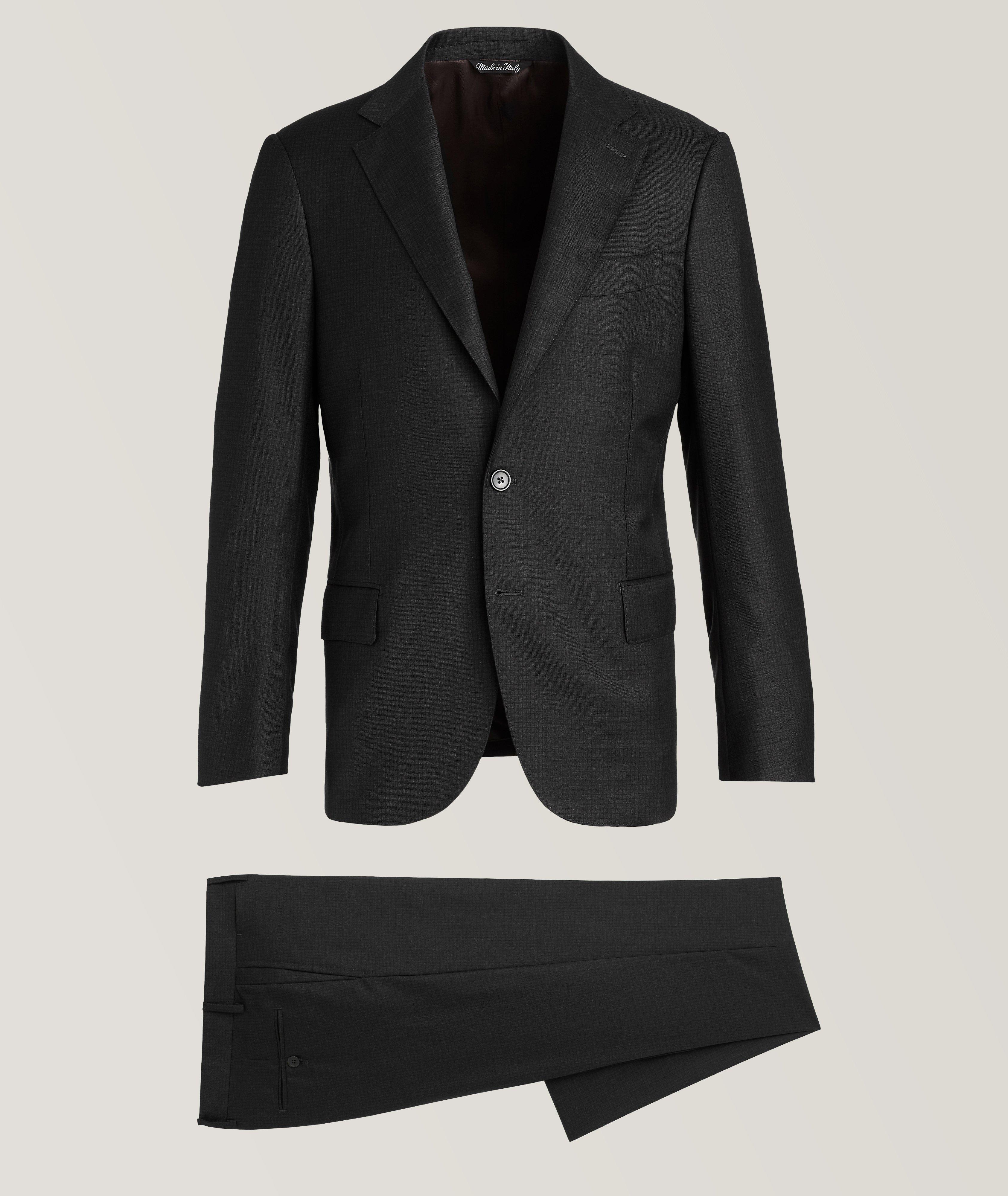 Slim-Fit Mini Check Wool Suit image 0