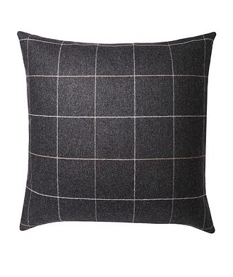 Brian McCourt x Harry Rosen Charcoal Grey Window Pane Cushion 