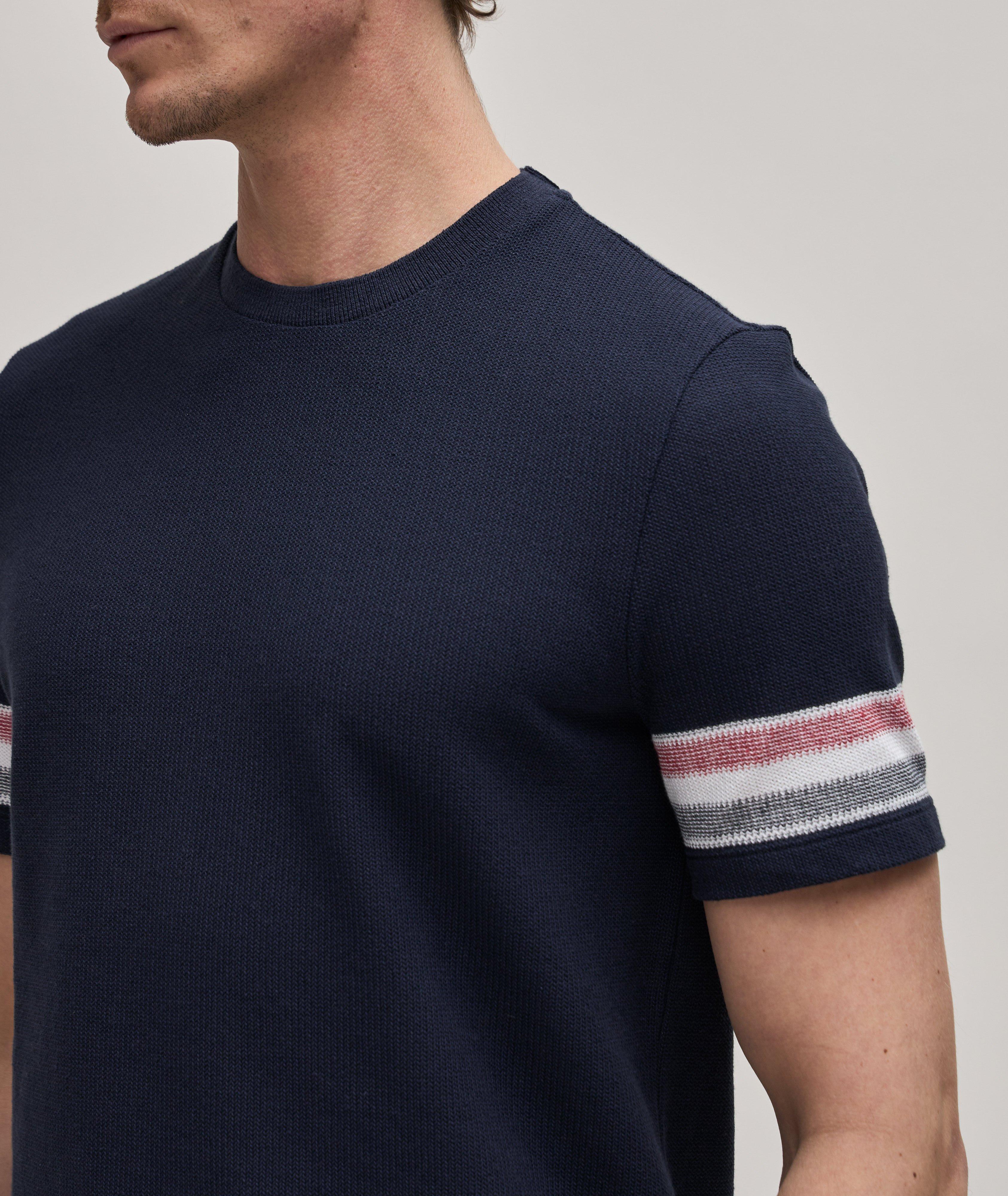 Textured Stripe Cotton Short Sleeve T-Shirt image 3