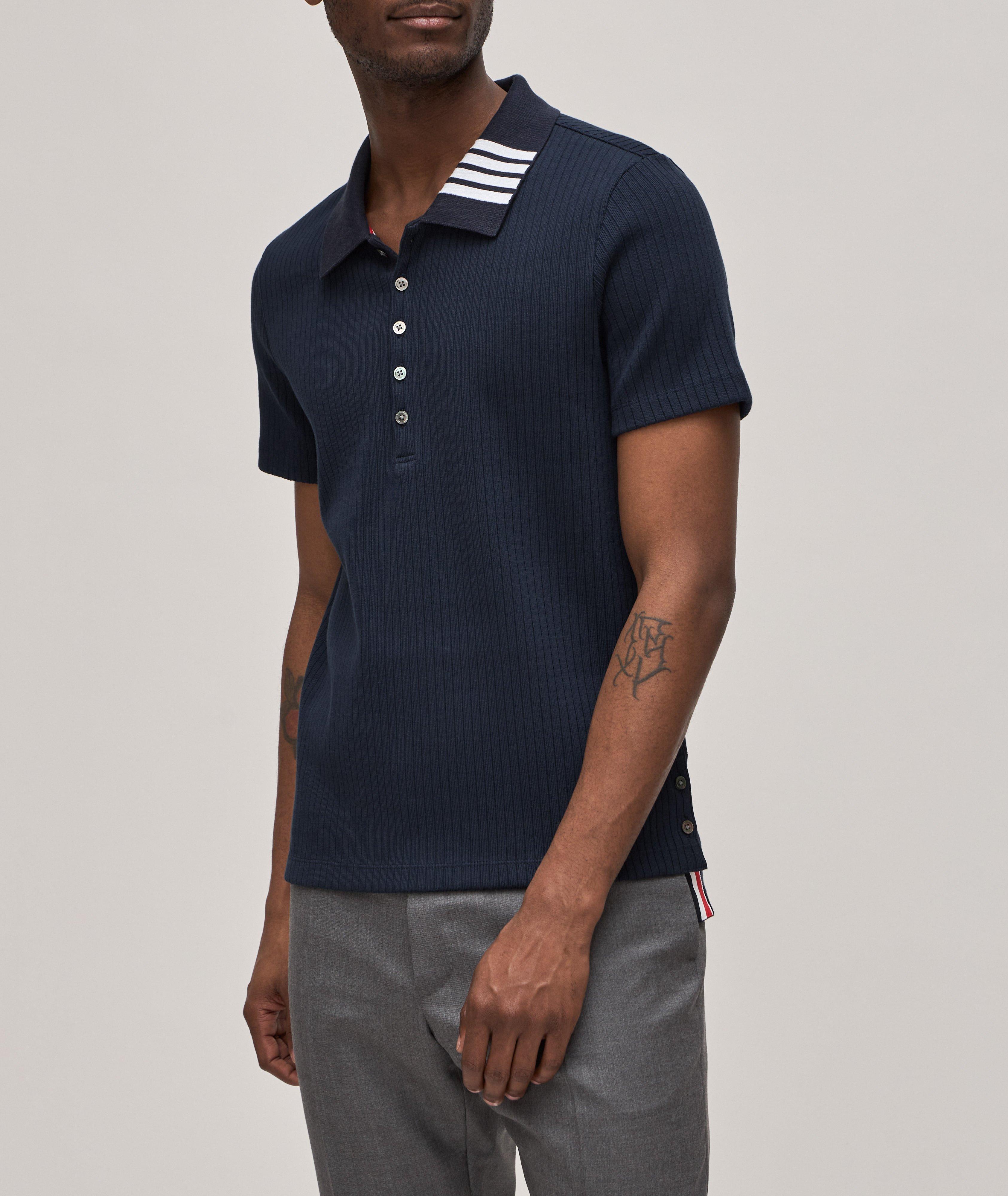 Four-Bar Ribbed Cotton Polo image 1