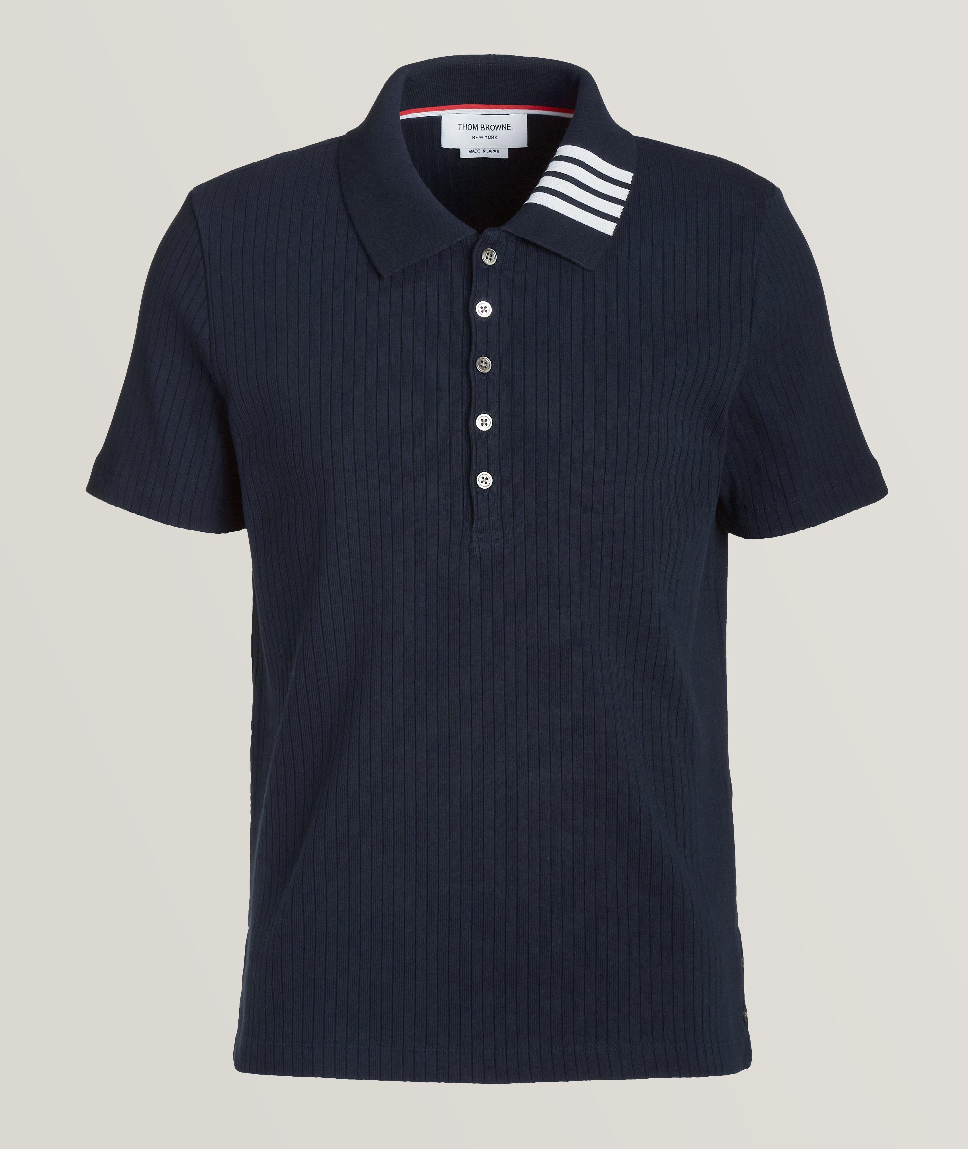 Four-Bar Ribbed Cotton Polo image 0