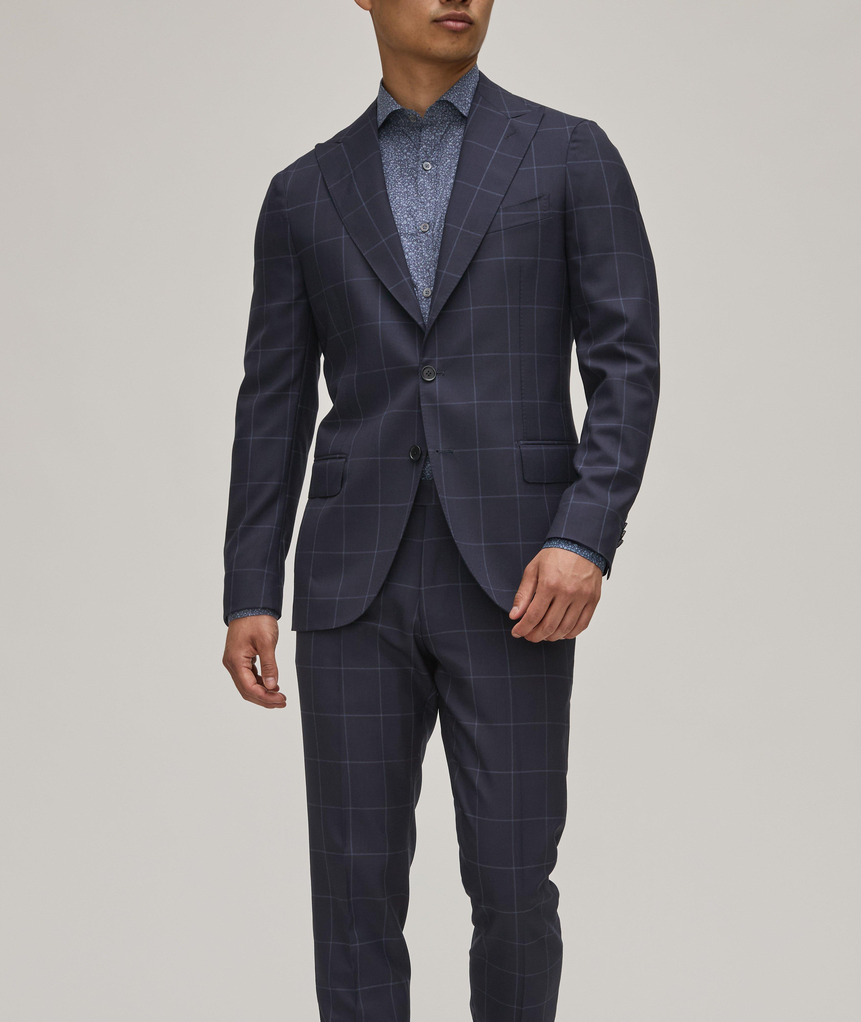 Tonal Windowpane Wool Suit image 1