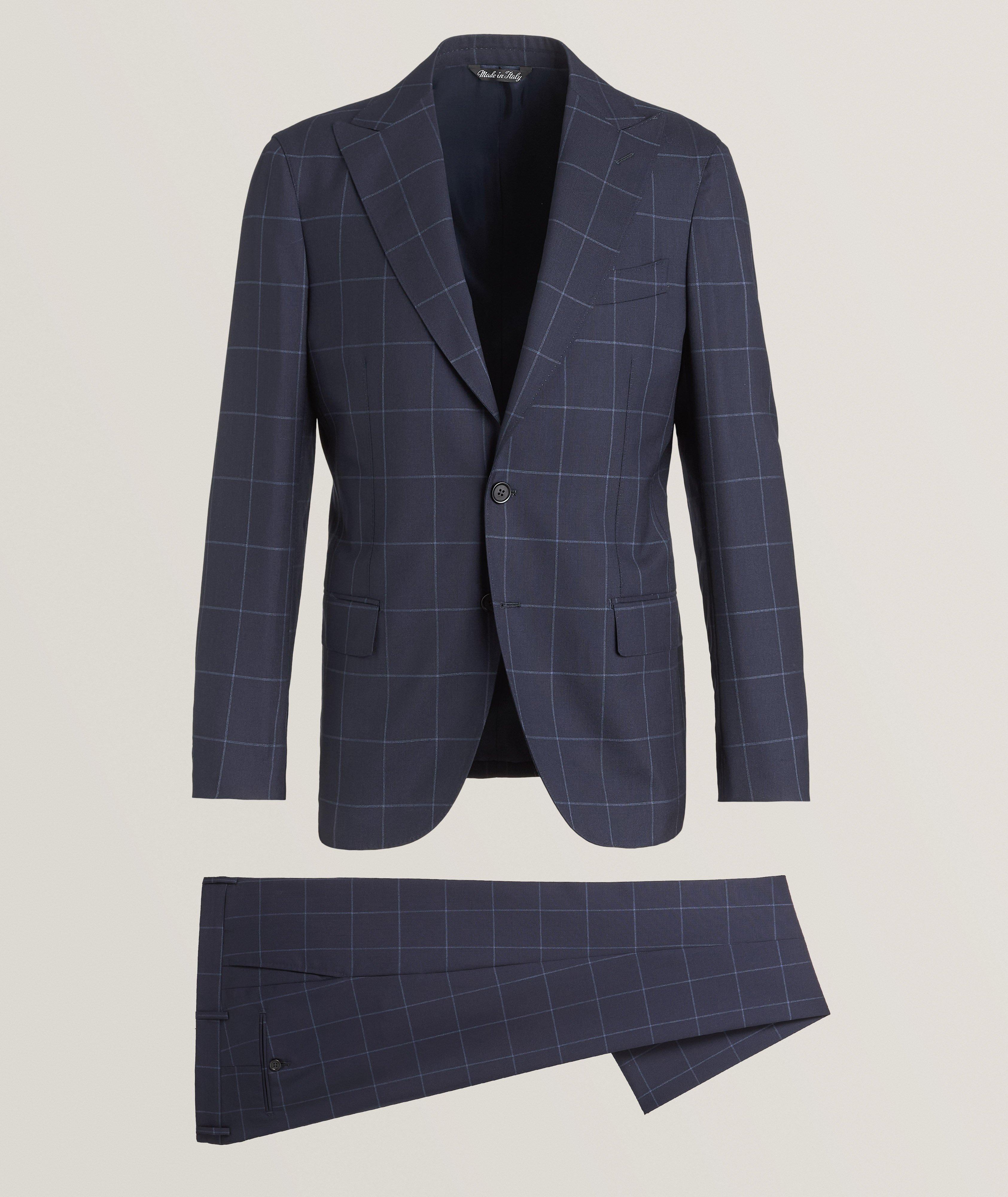 Tonal Windowpane Wool Suit image 0