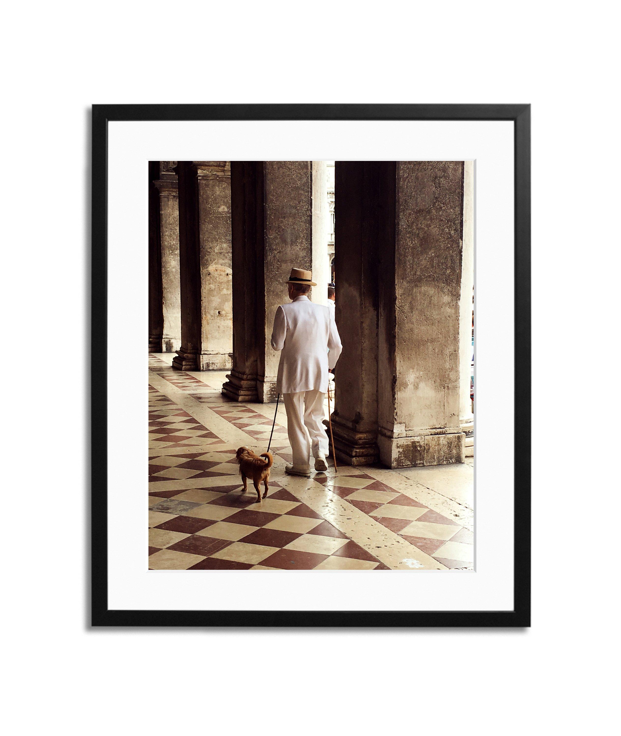 A Venetian In White Framed Print image 0