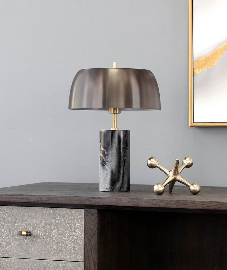 Aludra Table Lamp - Grey Marble - Antique Silver image 1