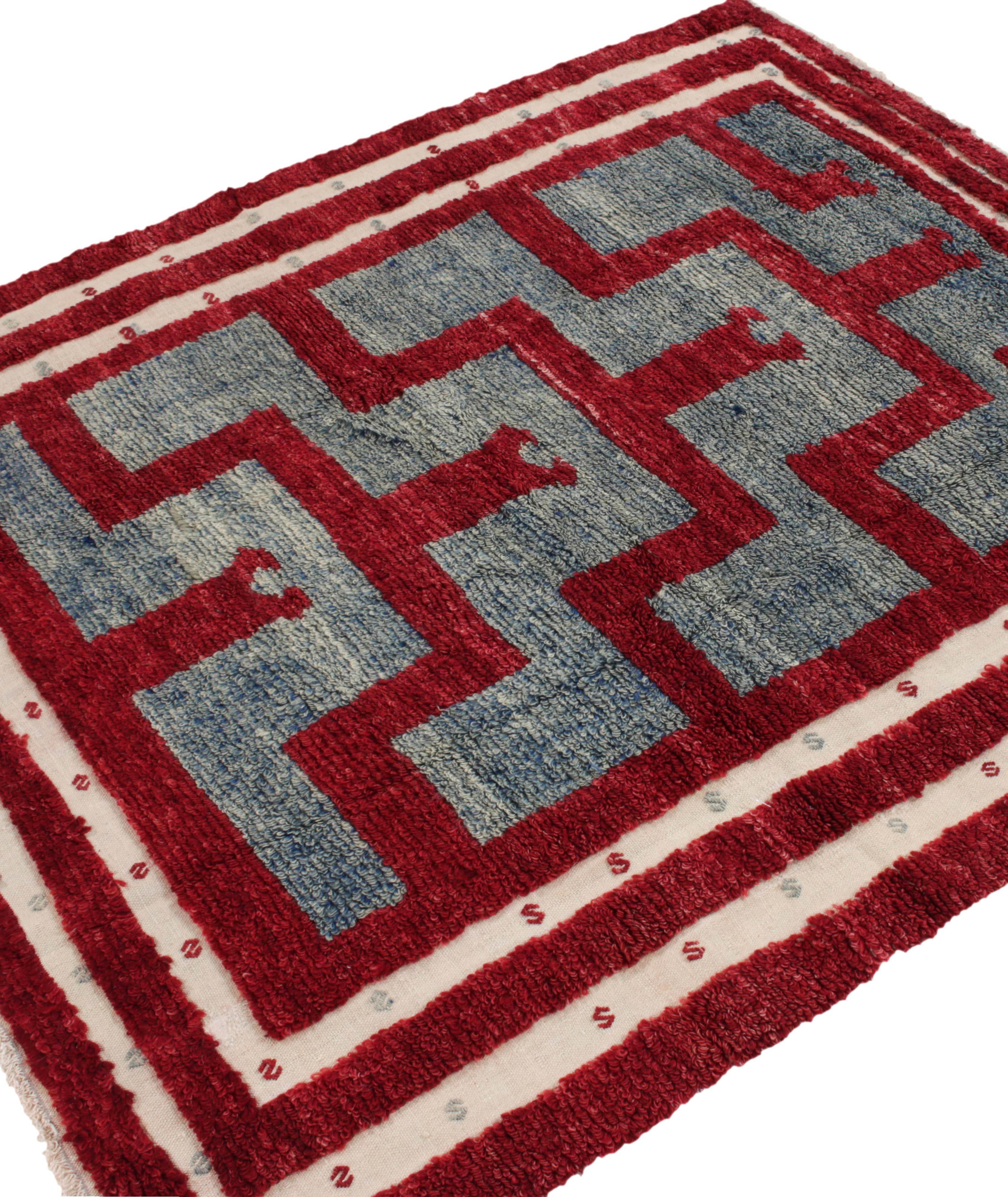 Vintage Tulu High-Low Geometric Pattern Rug image 1
