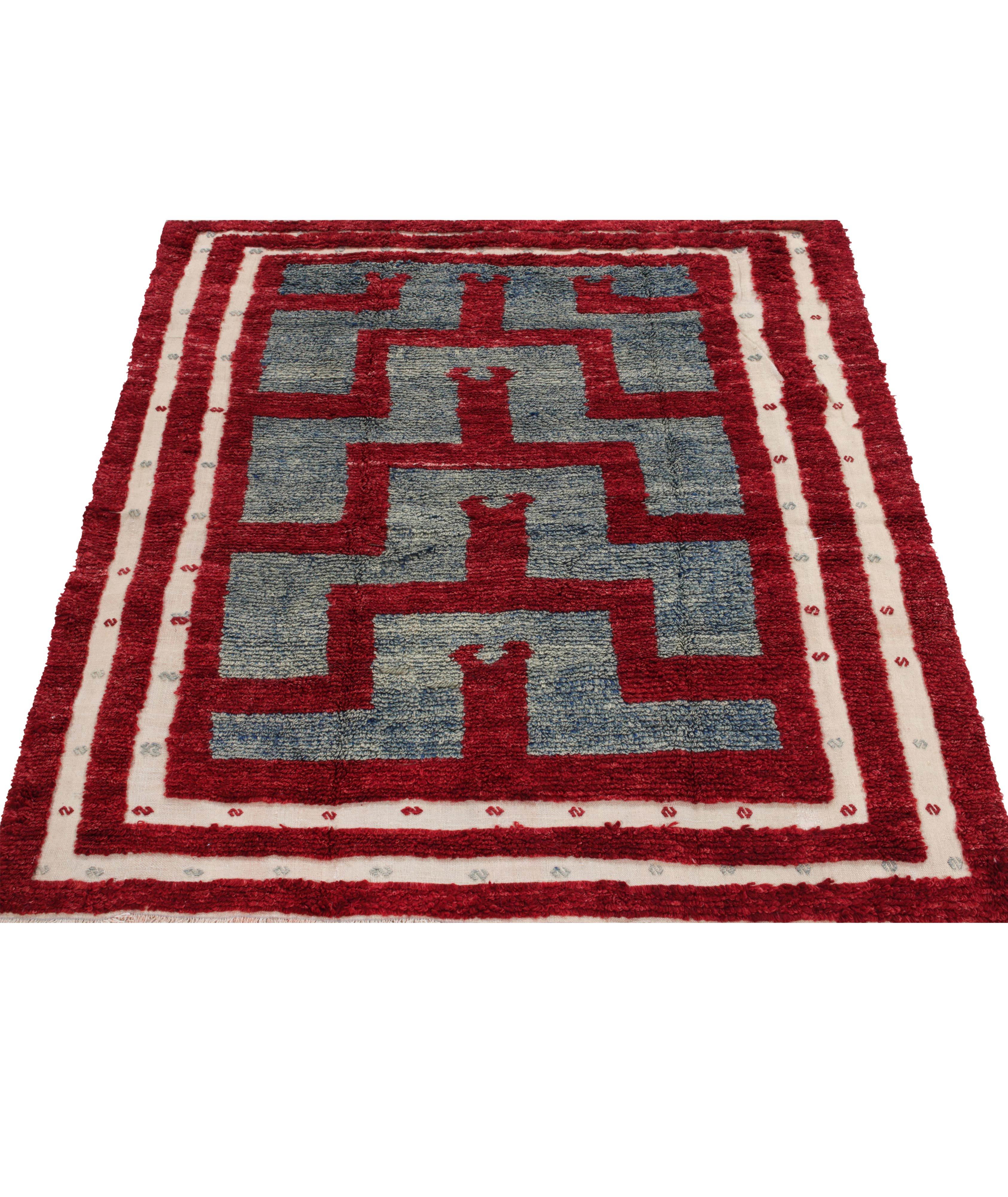 Vintage Tulu High-Low Geometric Pattern Rug image 2