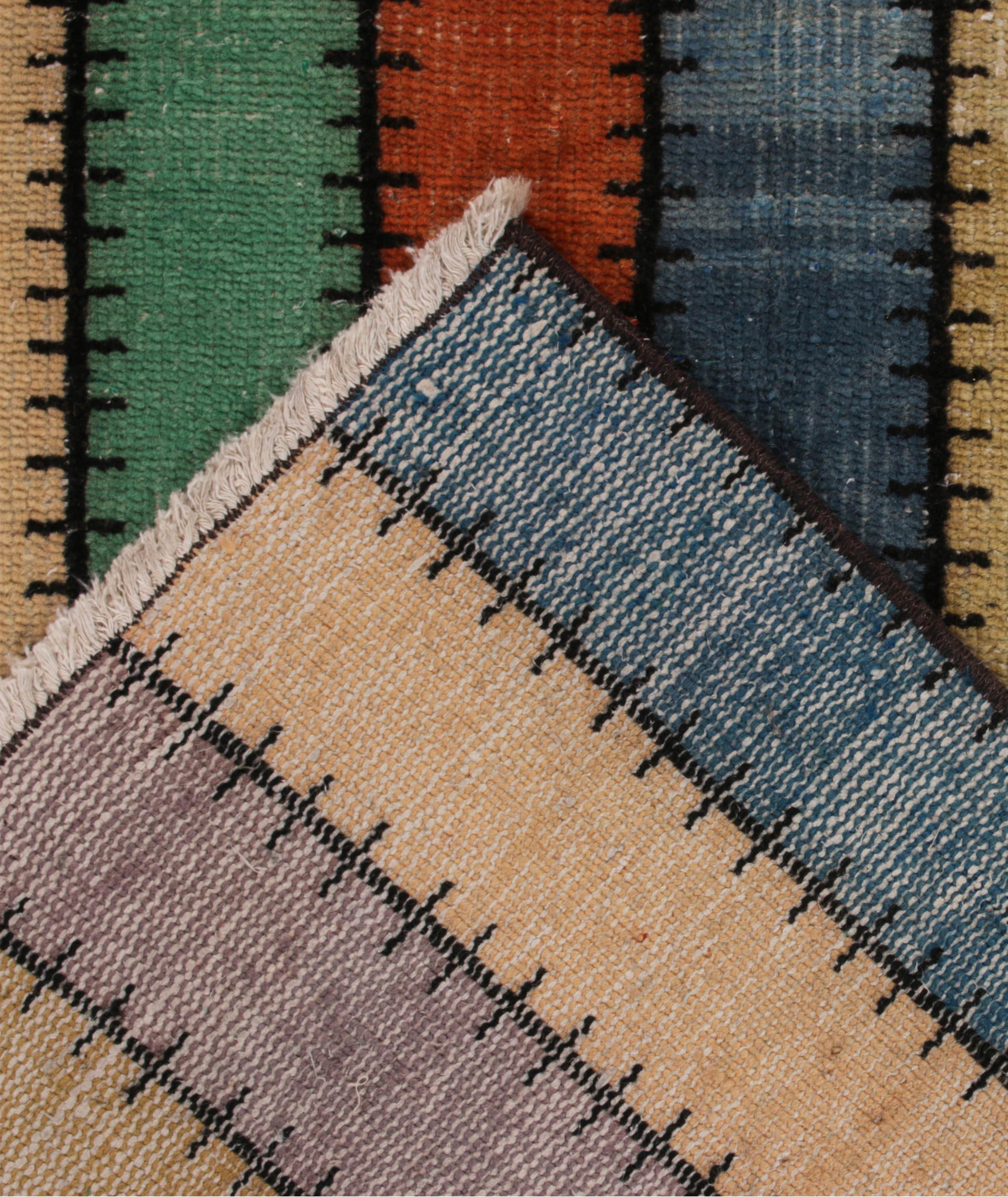 Tapis d’époque d’aspect usé à rayures image 5