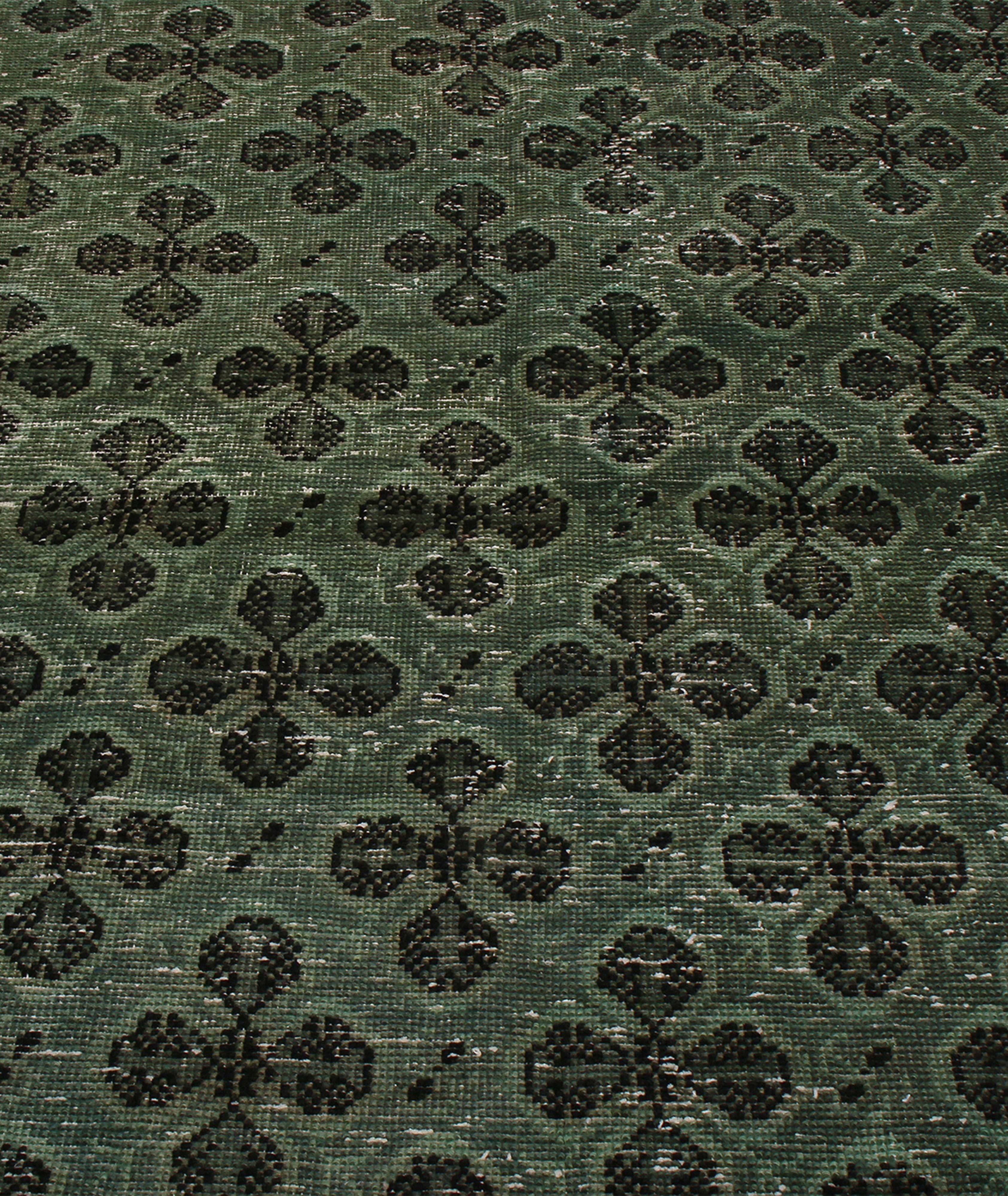 Vintage Green and Black Wool Runner 19925 image 5