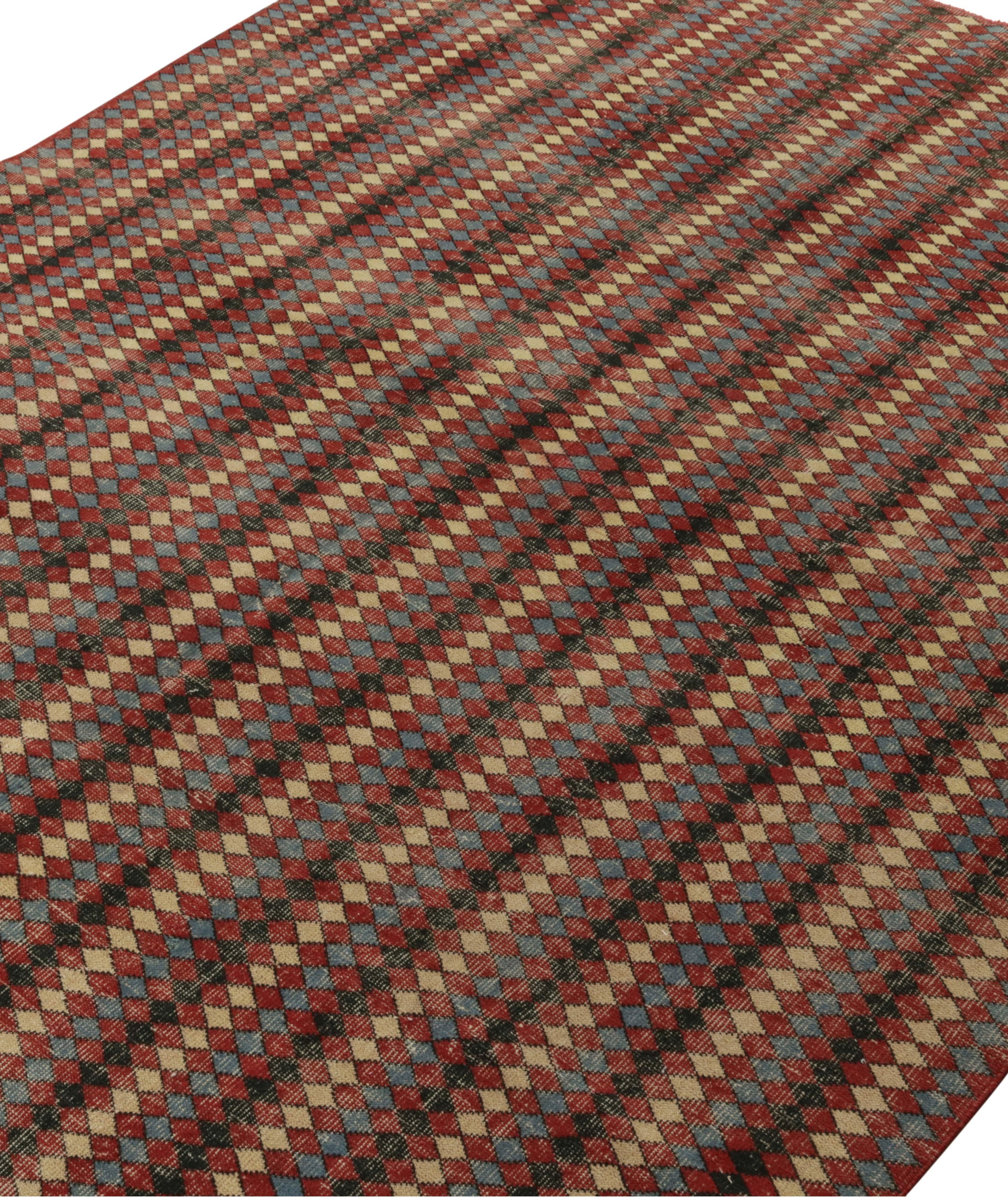 Vintage Zeki Muren Geometric Pattern Rug image 1