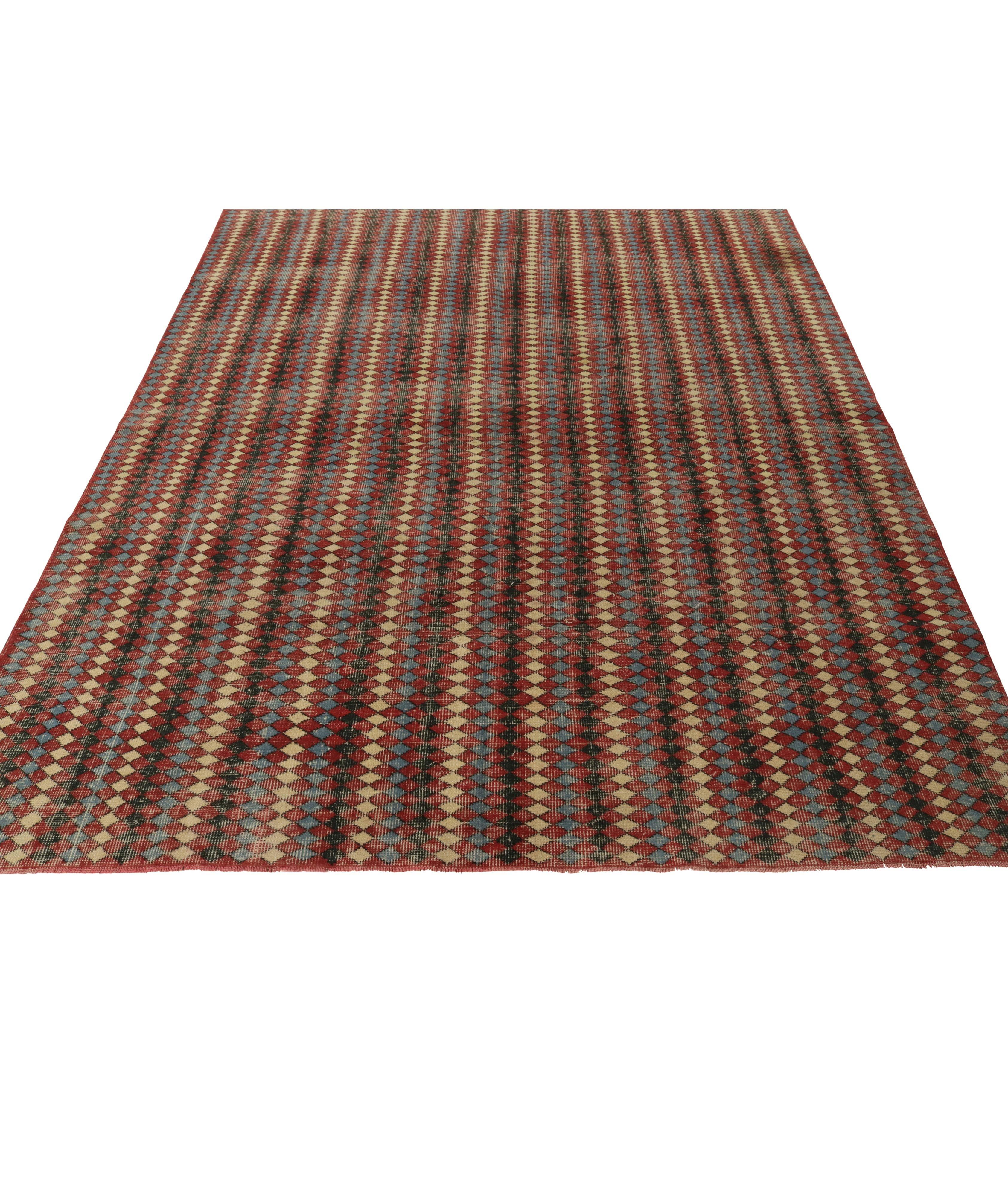 Vintage Zeki Muren Geometric Pattern Rug image 2