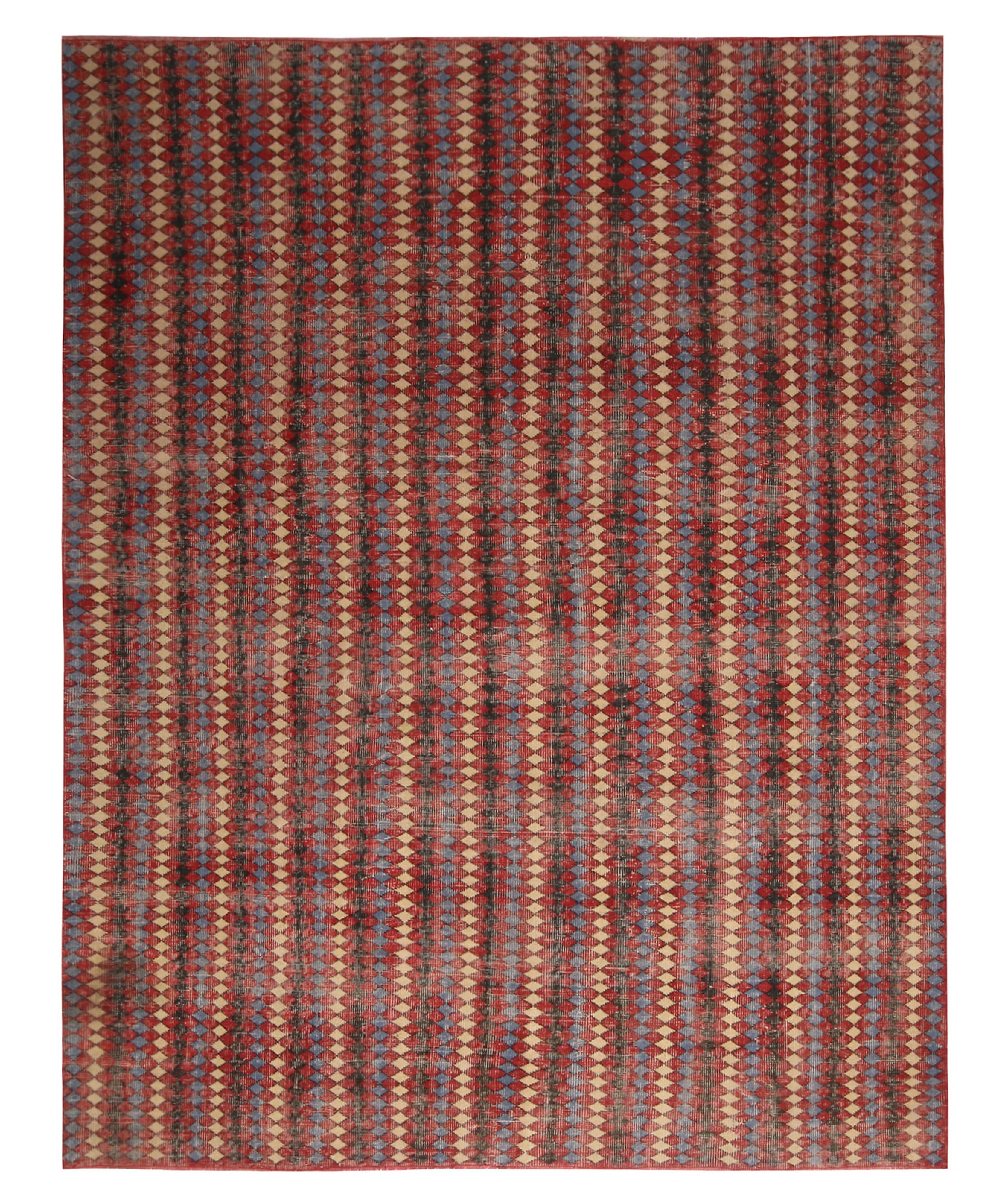 Vintage Zeki Muren Geometric Pattern Rug image 0