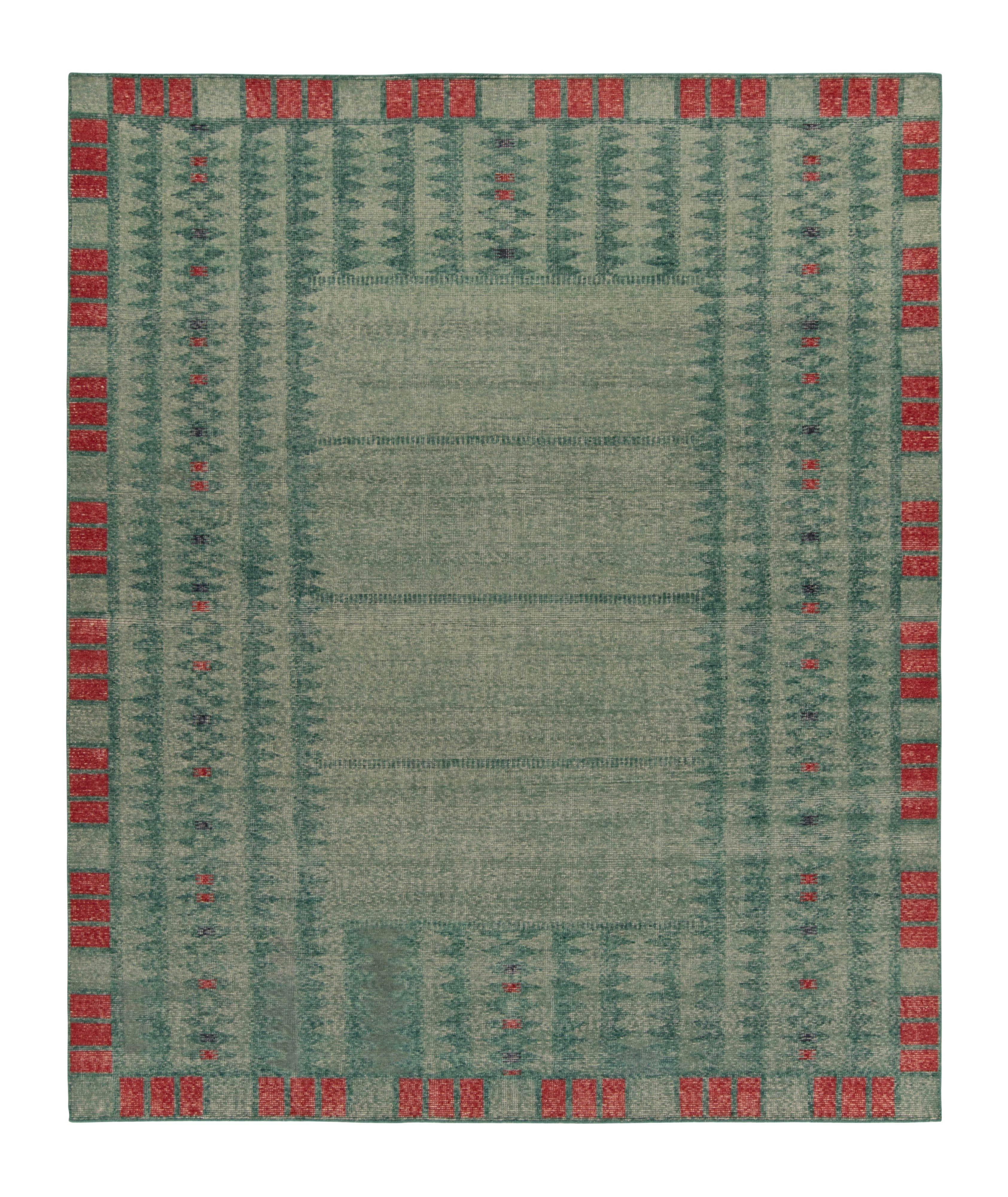 Distressed Swedish Deco Geometric Pattern Rug image 0