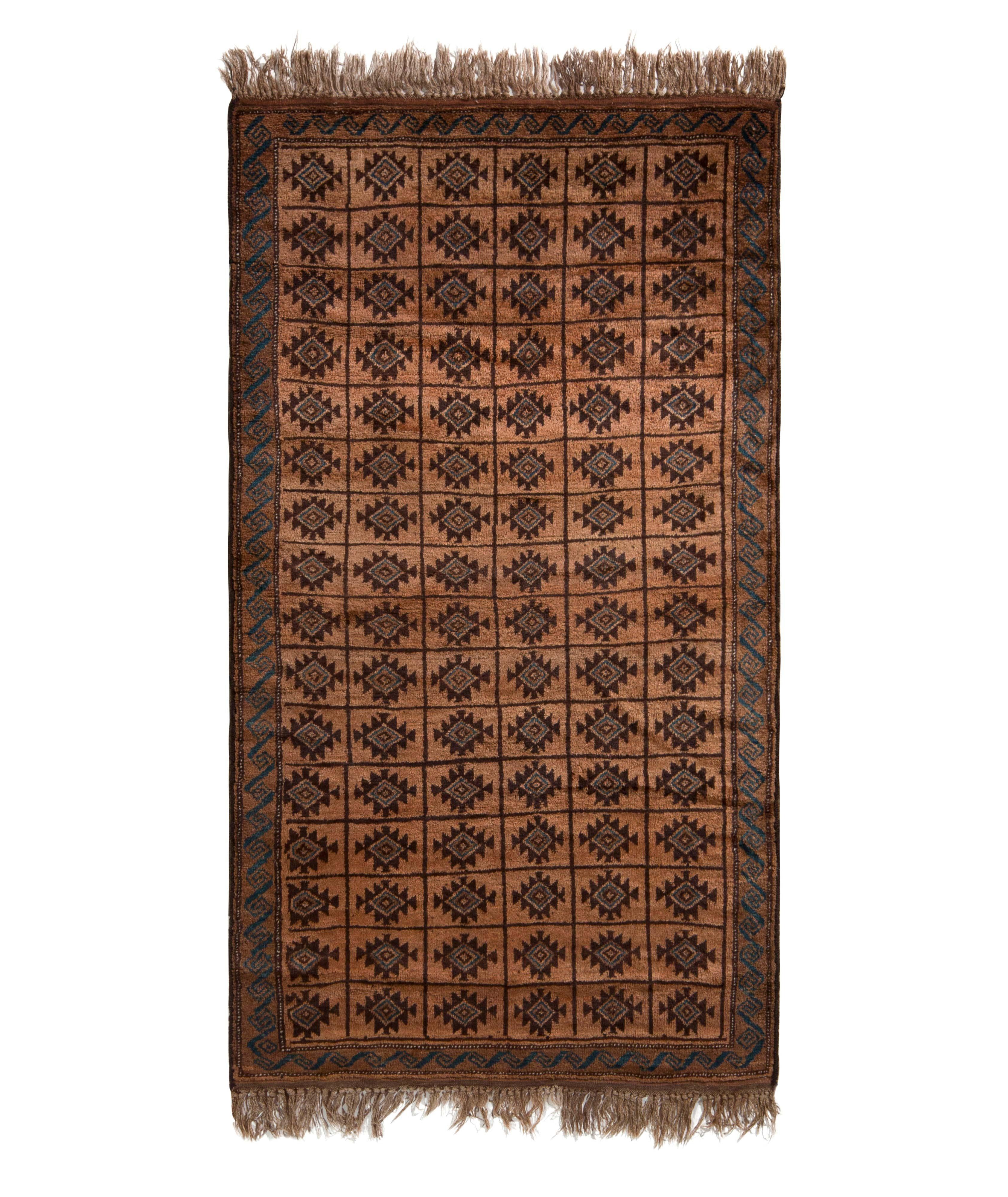 Hand-Knotted Antique Baluch Geometric Tribal Pattern Rug image 0