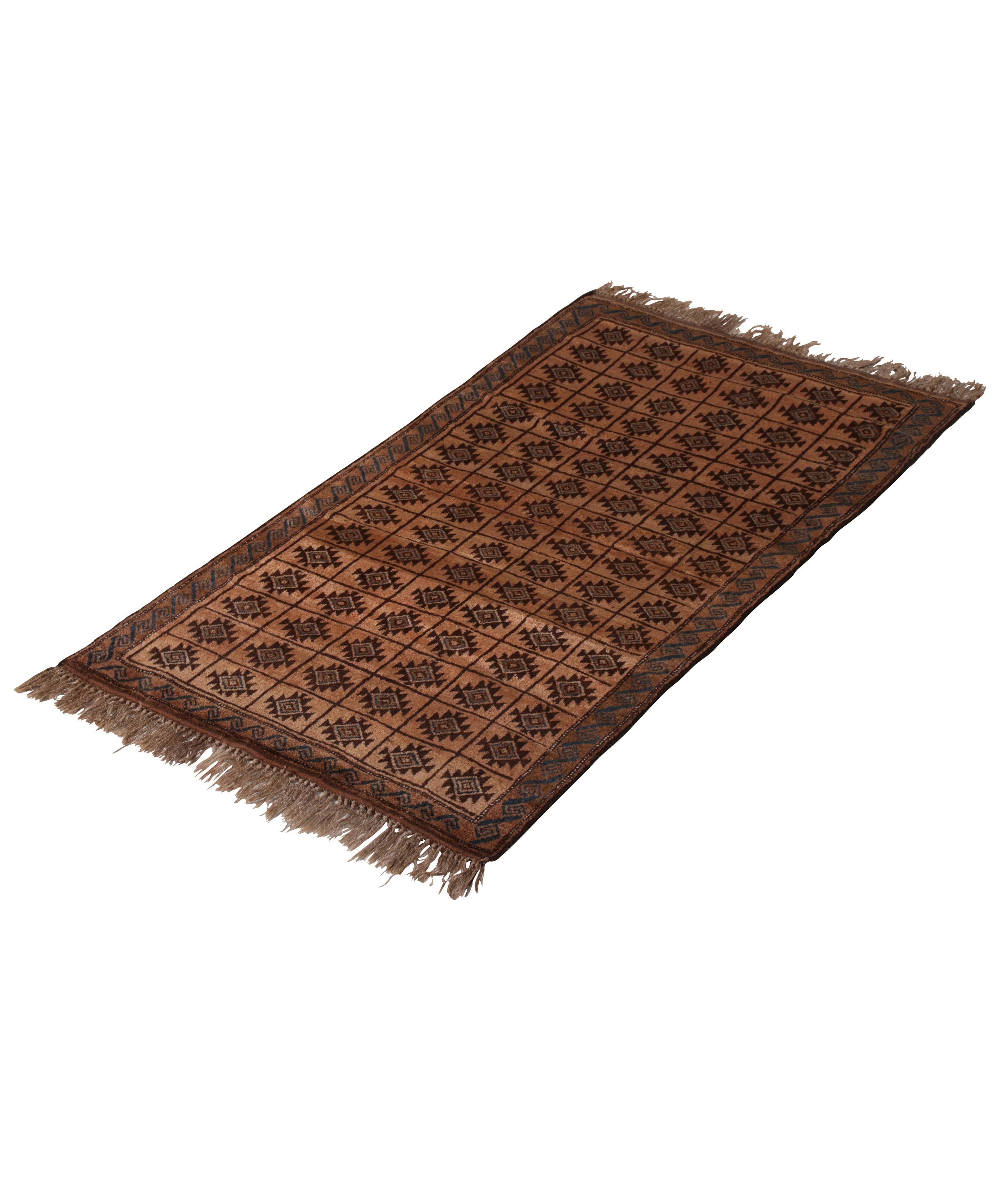 Tapis de style baloutche tissé à la main à motif géométrique image 1