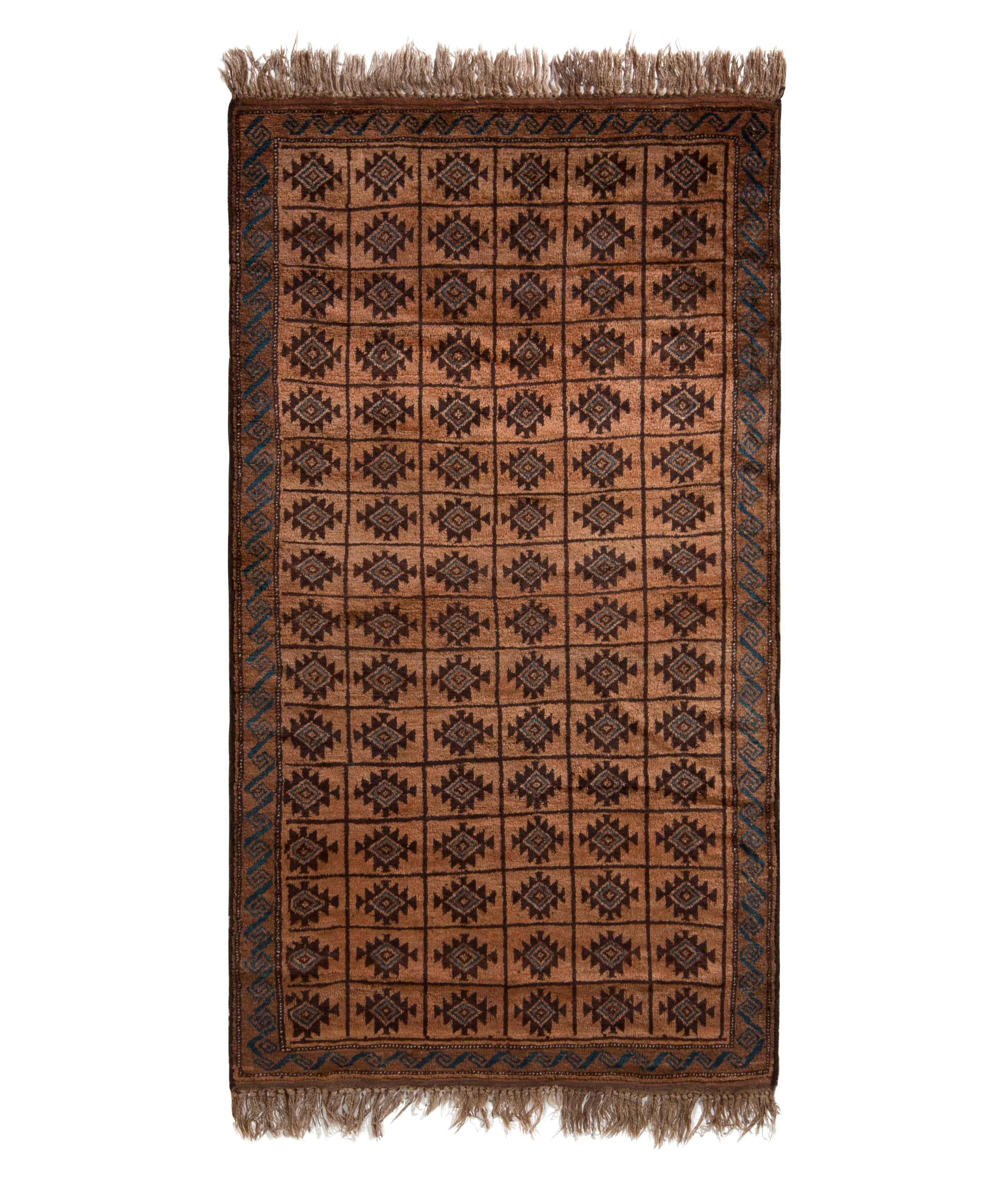 Tapis de style baloutche tissé à la main à motif géométrique image 0