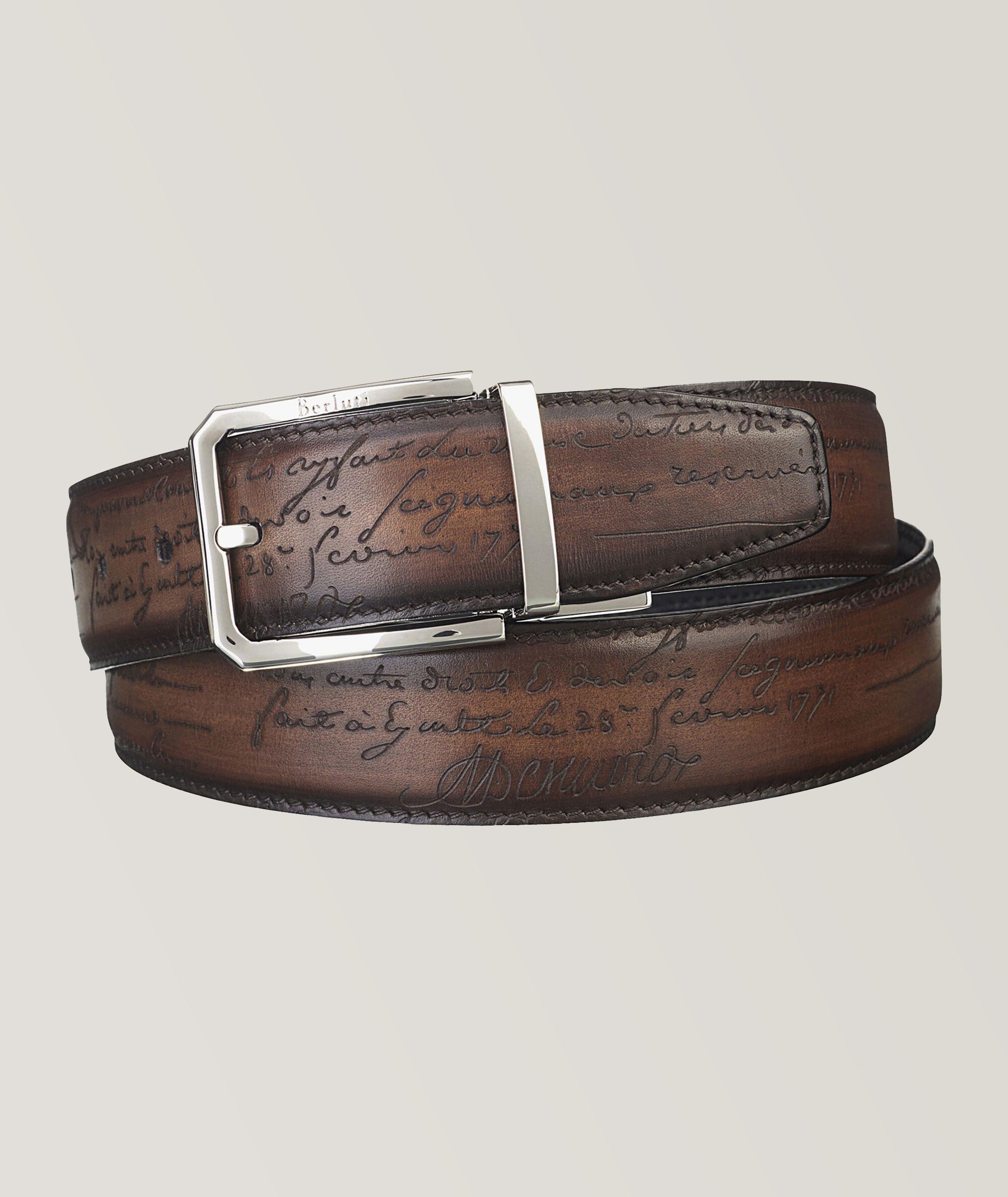売れ筋がひ贈り物！ Berluti Belt Reversible mm 35 Leather Scritto Versatile コーナーソファ