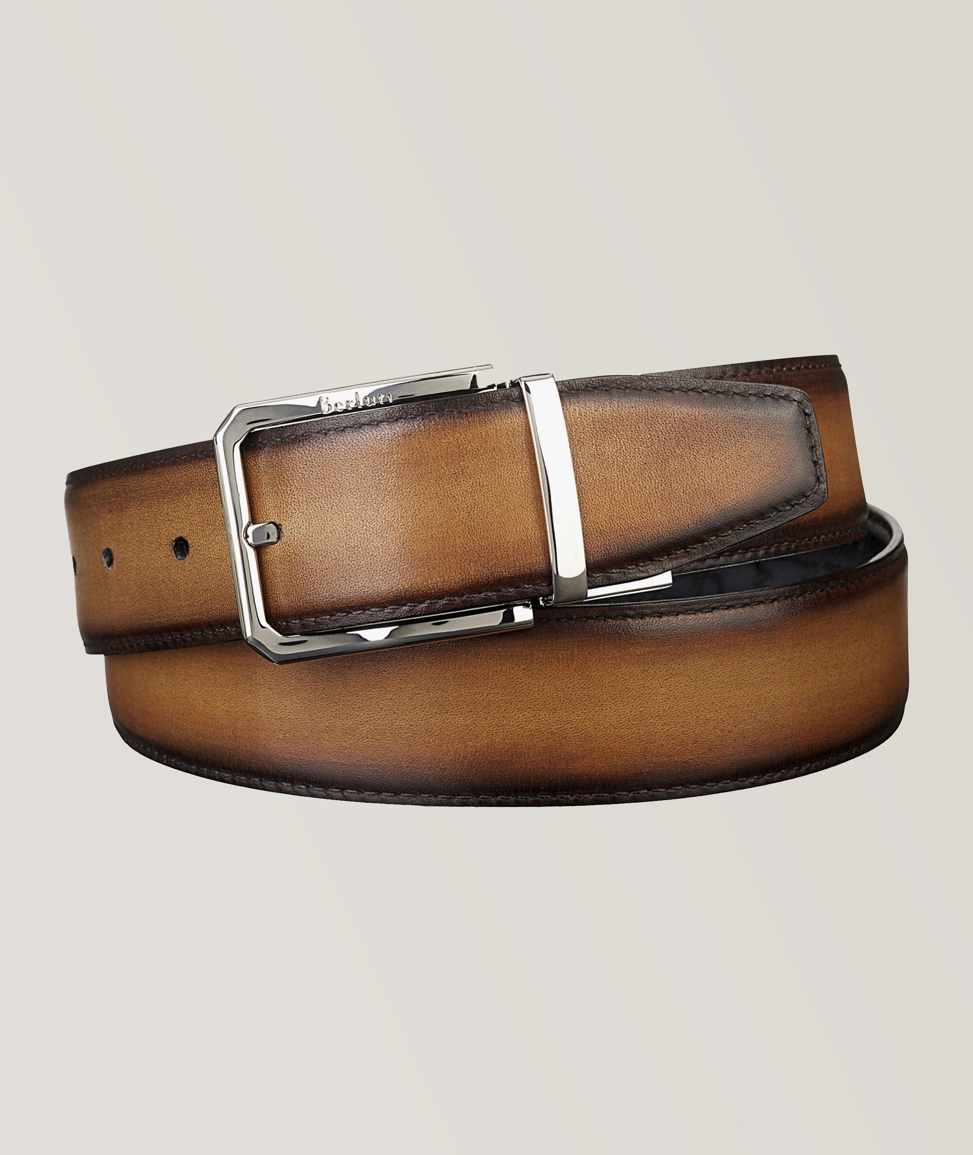 Adjustable & Reversible Scritto Leather Belt image 1