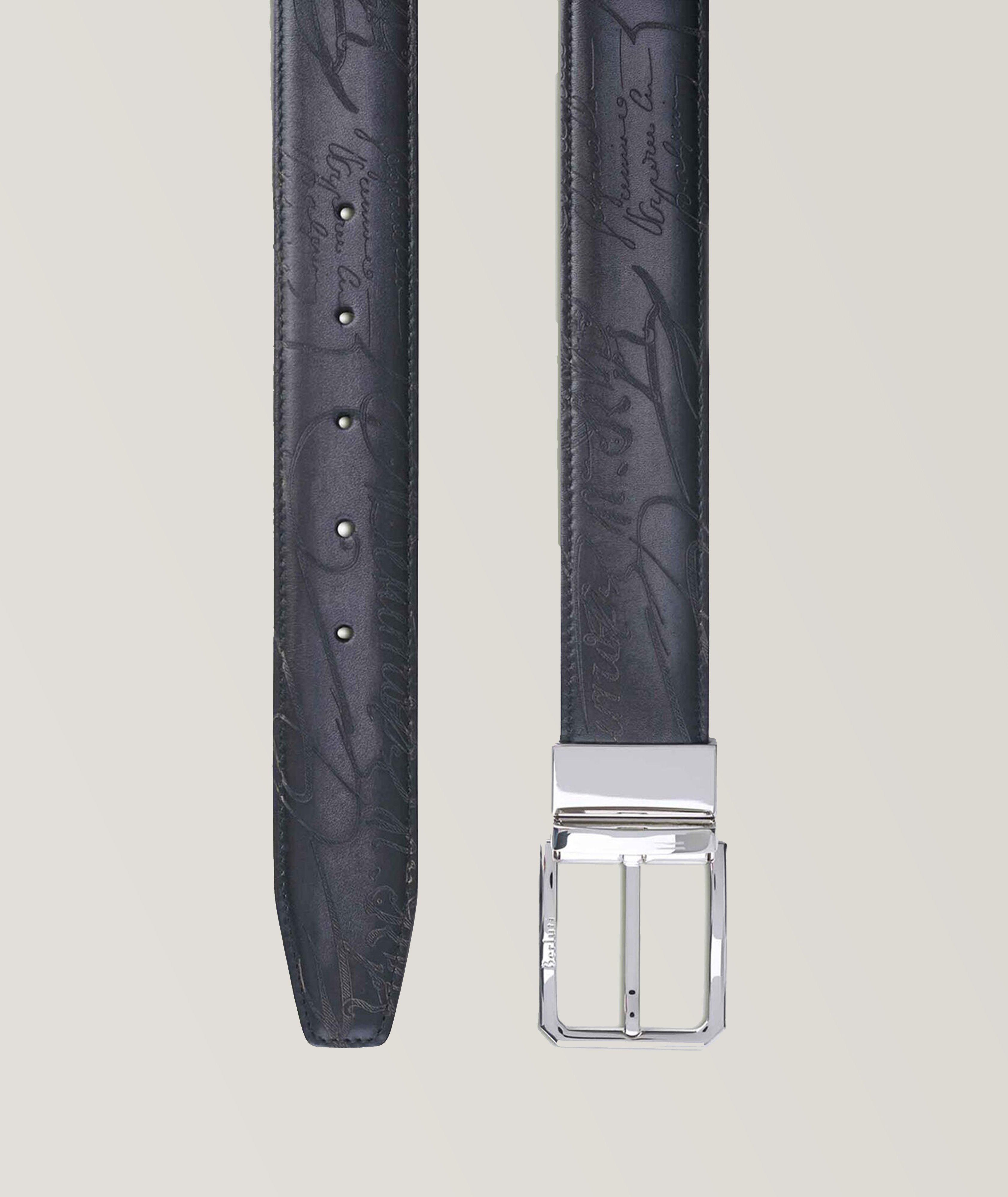 Adjustable & Reversible Scritto Leather Belt image 2