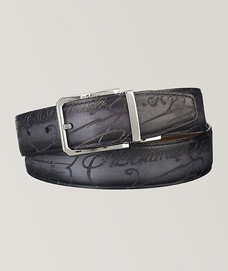 Berluti Versatile Scritto Leather 35 mm Reversible Belt