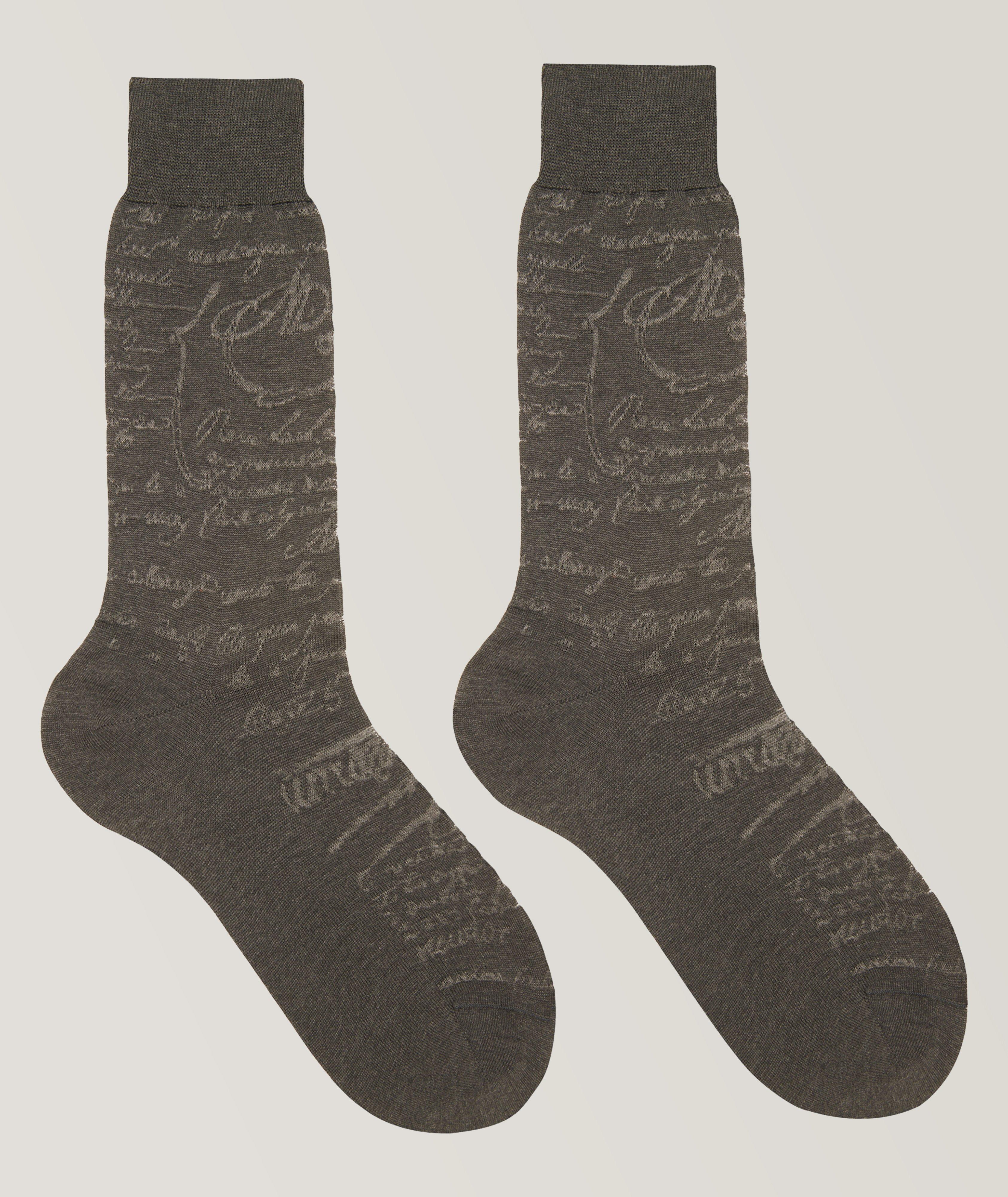 Chaussettes en coton à motif Scritto image 1