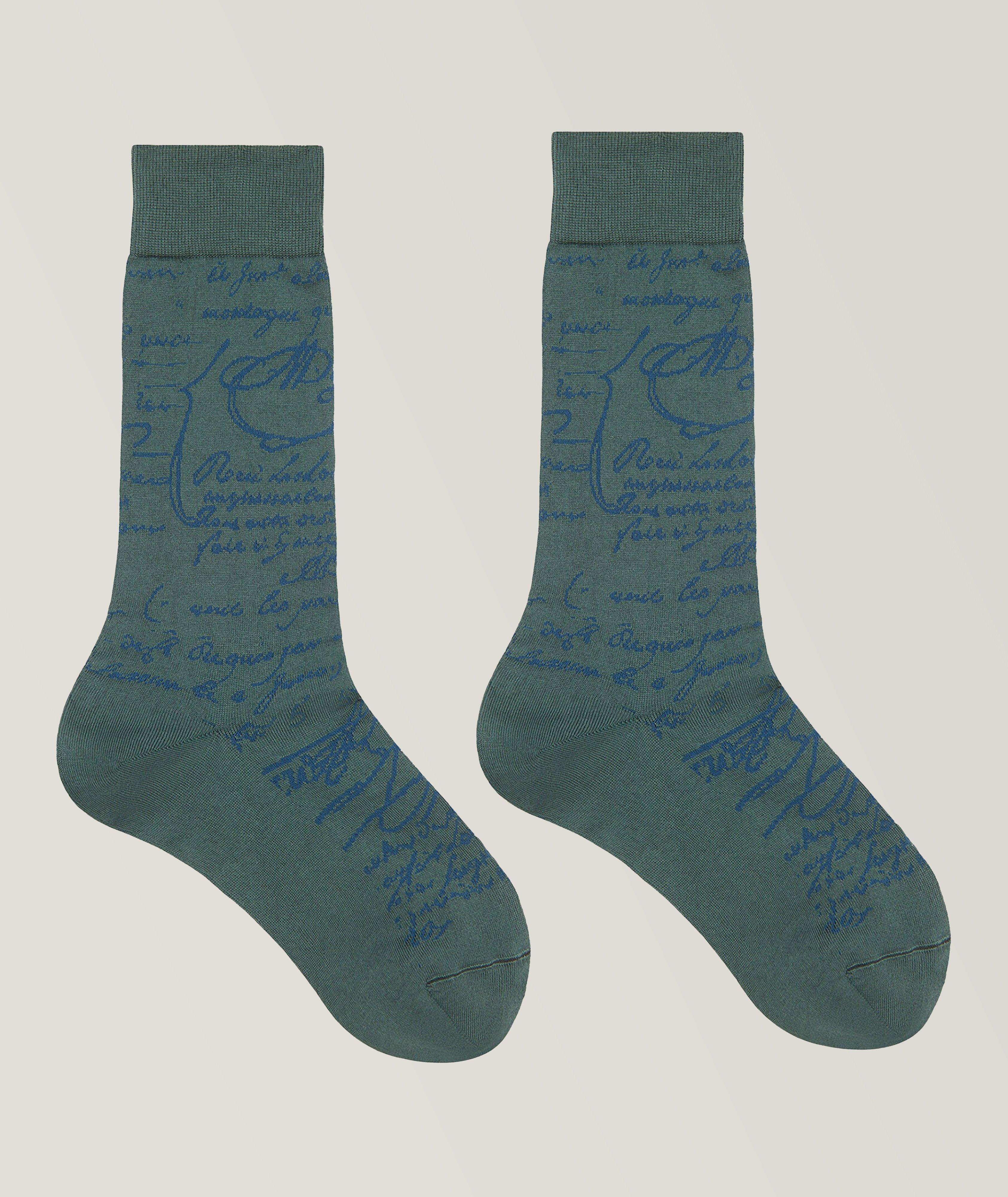 Chaussettes en mélange de coton à motif Scritto image 0