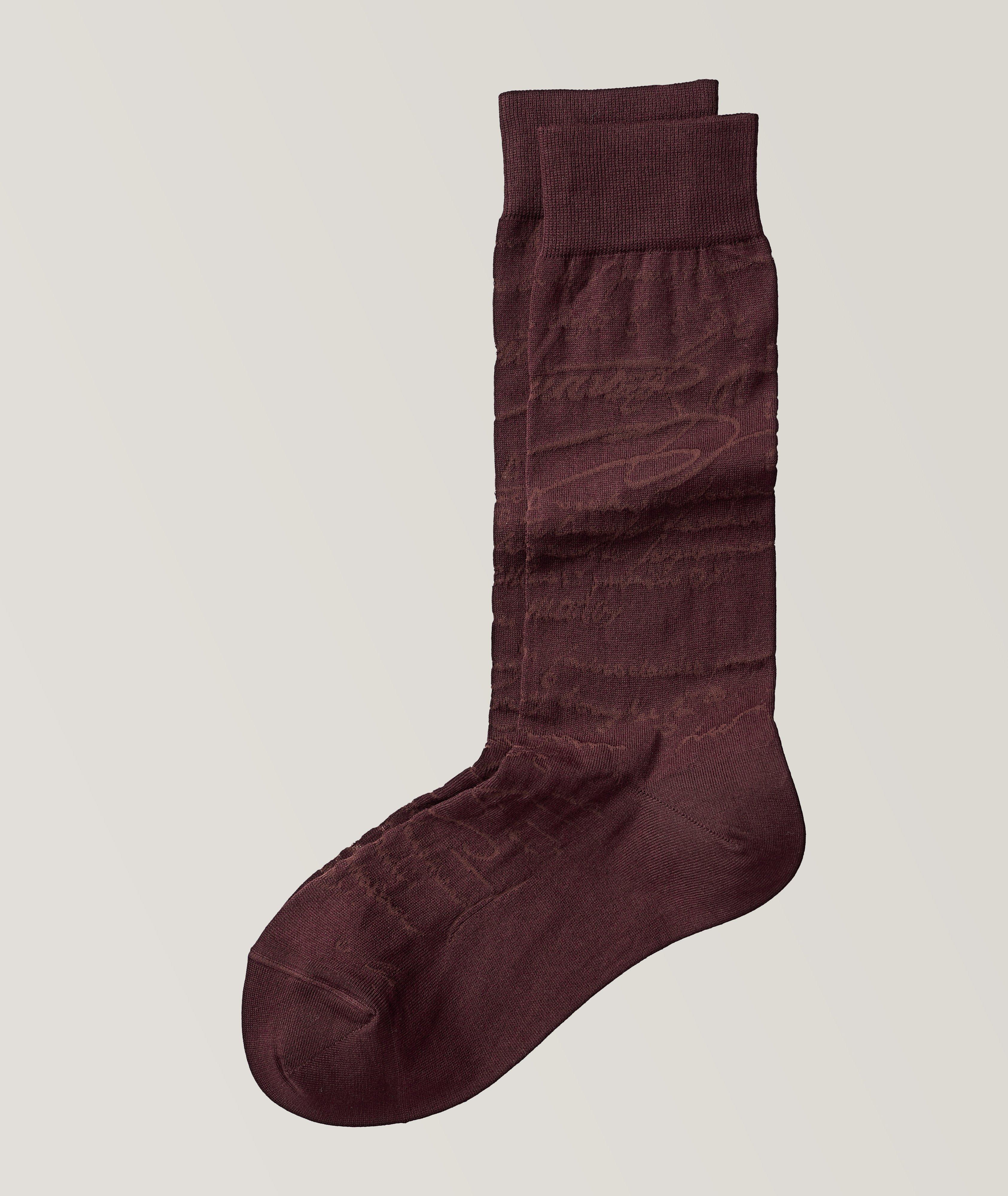 Cotton Blend Scritto Socks image 0
