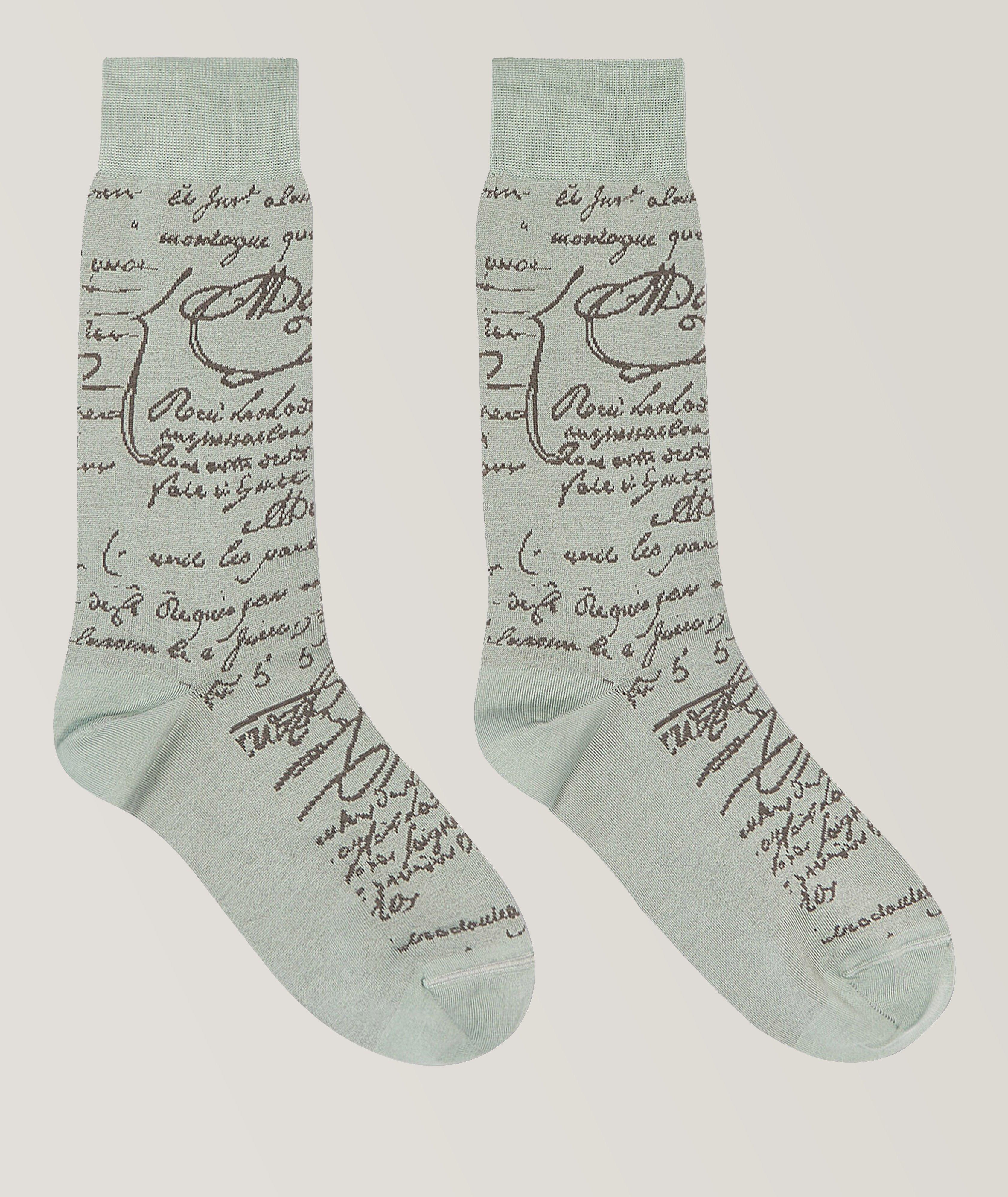 Cotton Blend Scritto Socks image 0