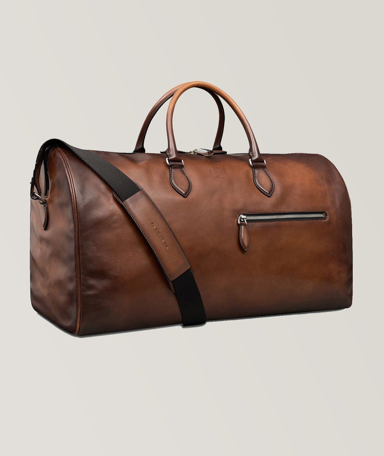 Leather travel holdall online