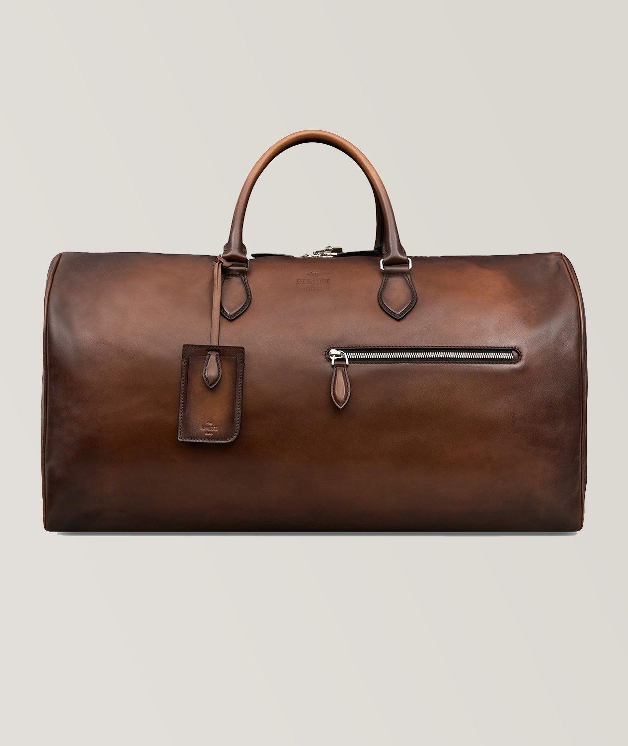 Leather travel duffel online