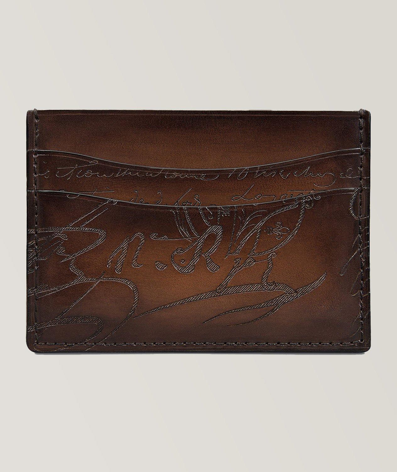 Porte-carte en cuir à motif Scritto image 0