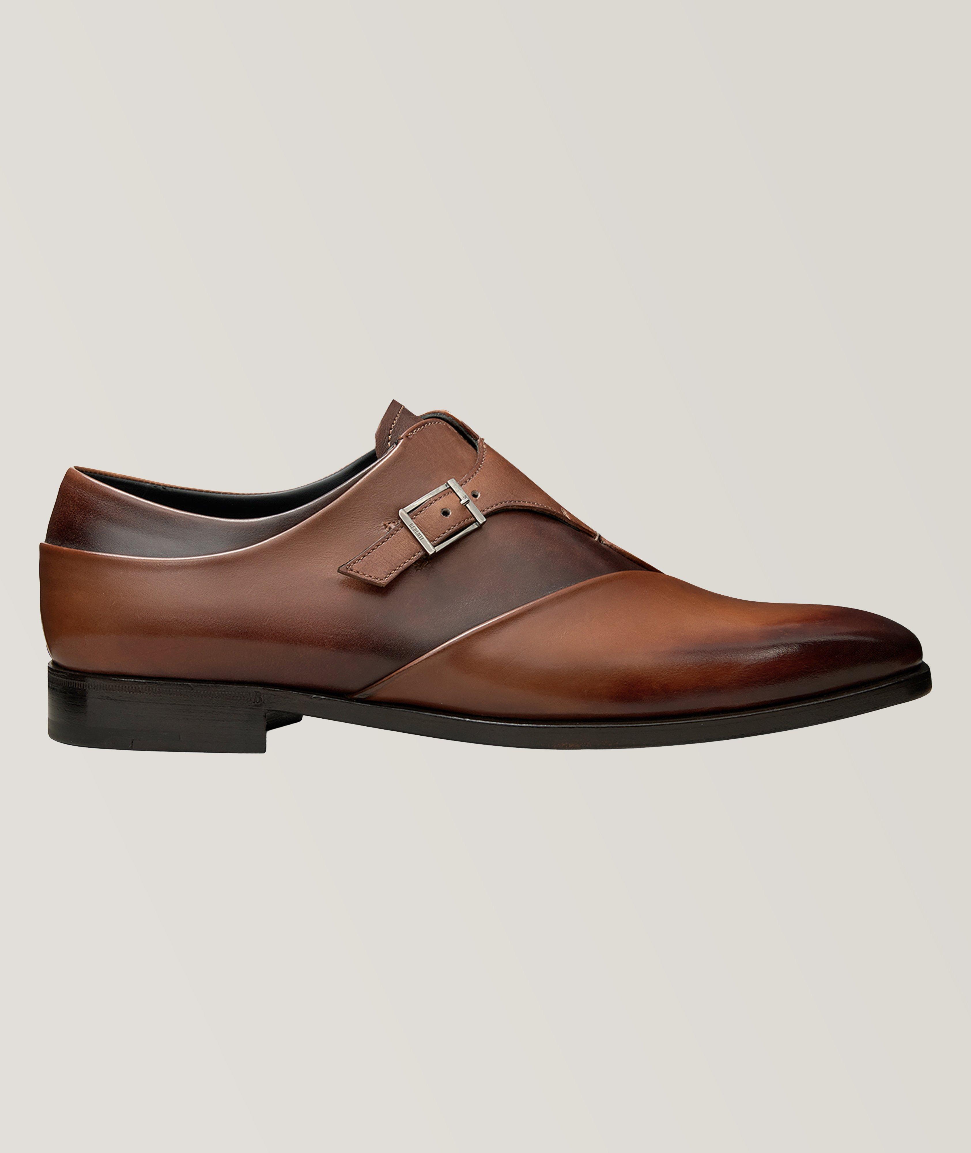 Drape Leather Single Monk Shoe