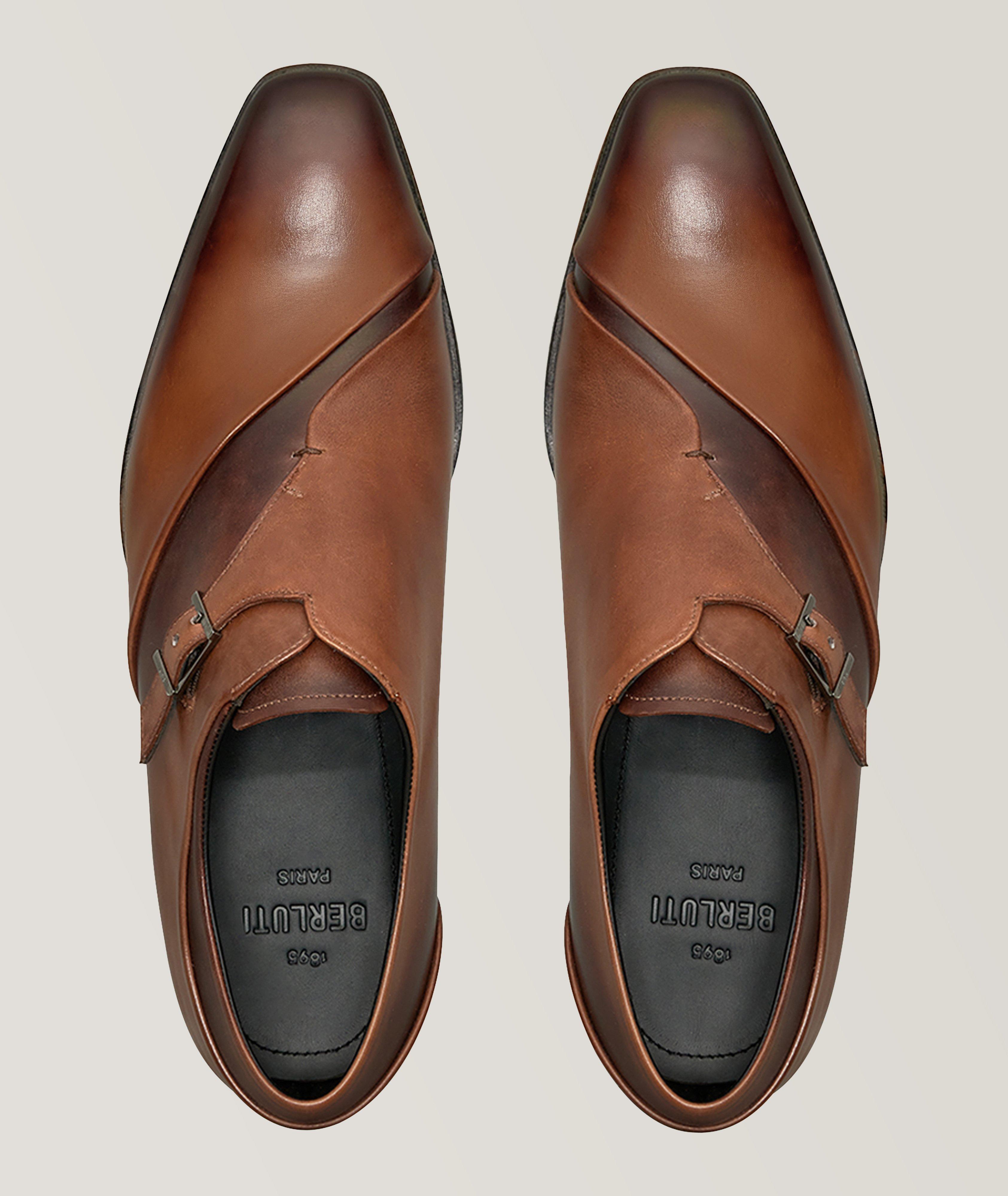 Drape Leather Single Monk Shoe