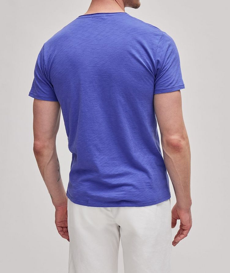 Garment Dyed Pima Cotton Rolled V-Neck T-Shirt  image 2
